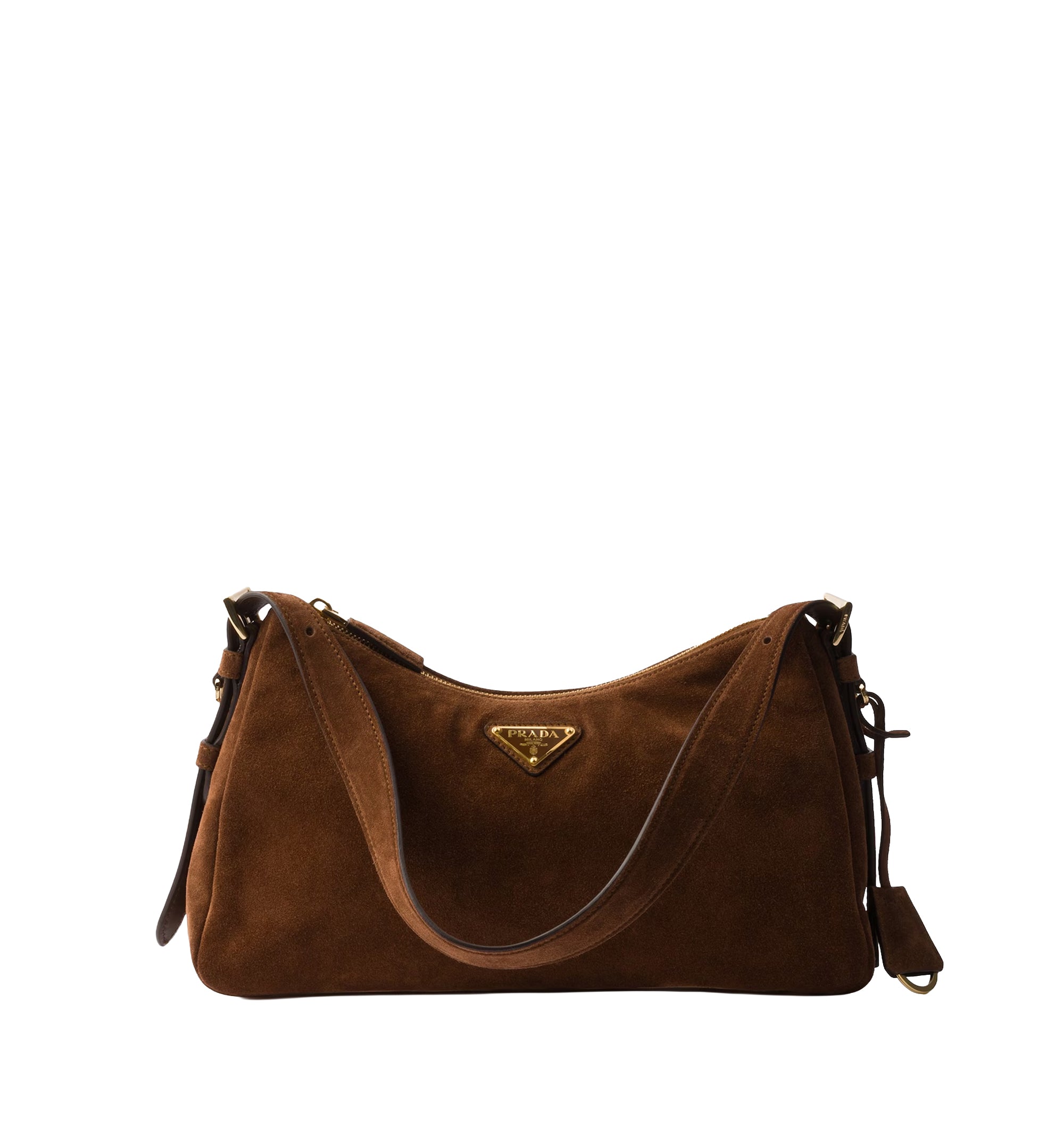 Prada Aimée Medium Suede Shoulder Bag