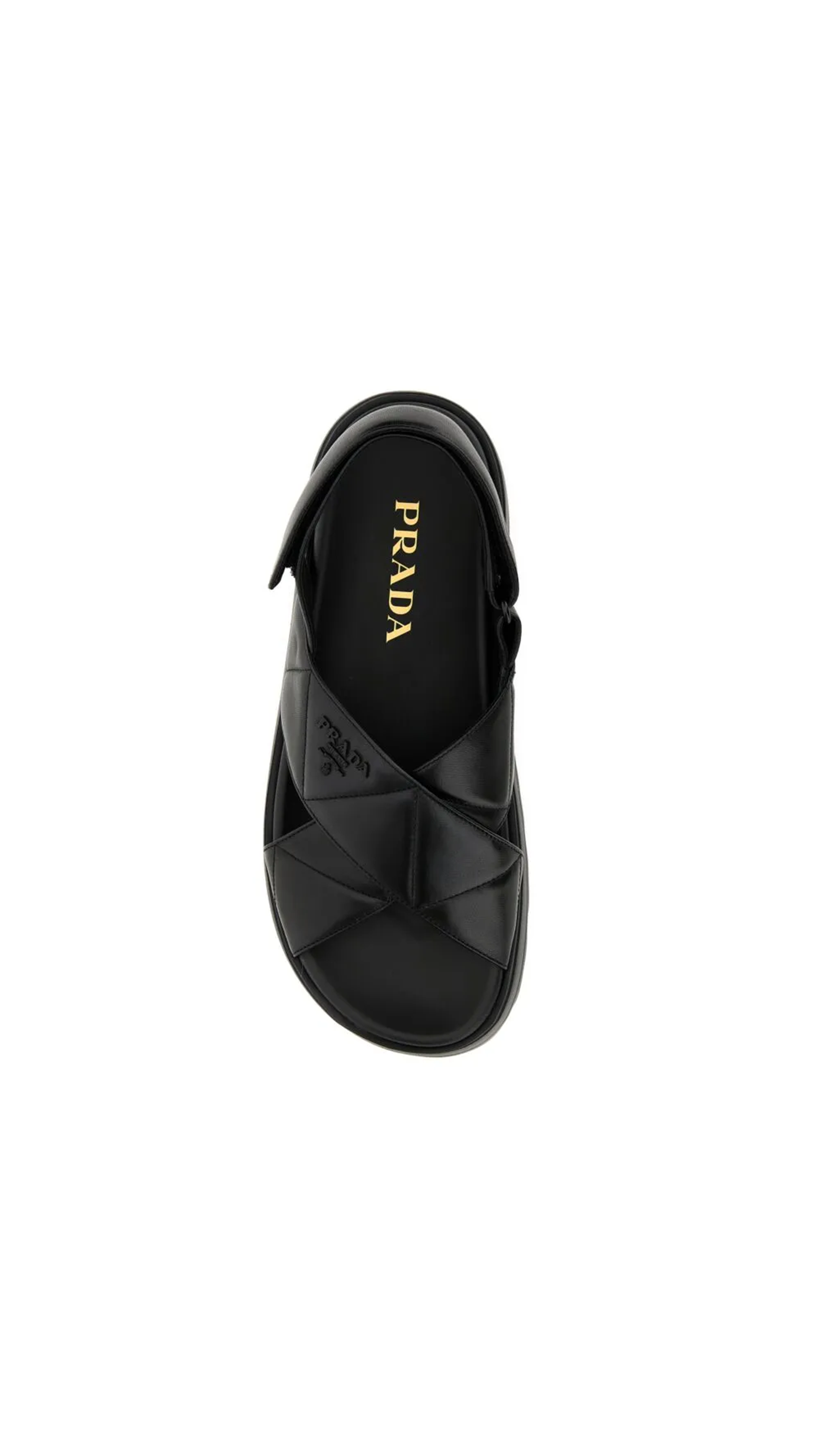 Padded Nappa Leather Sandals - Black