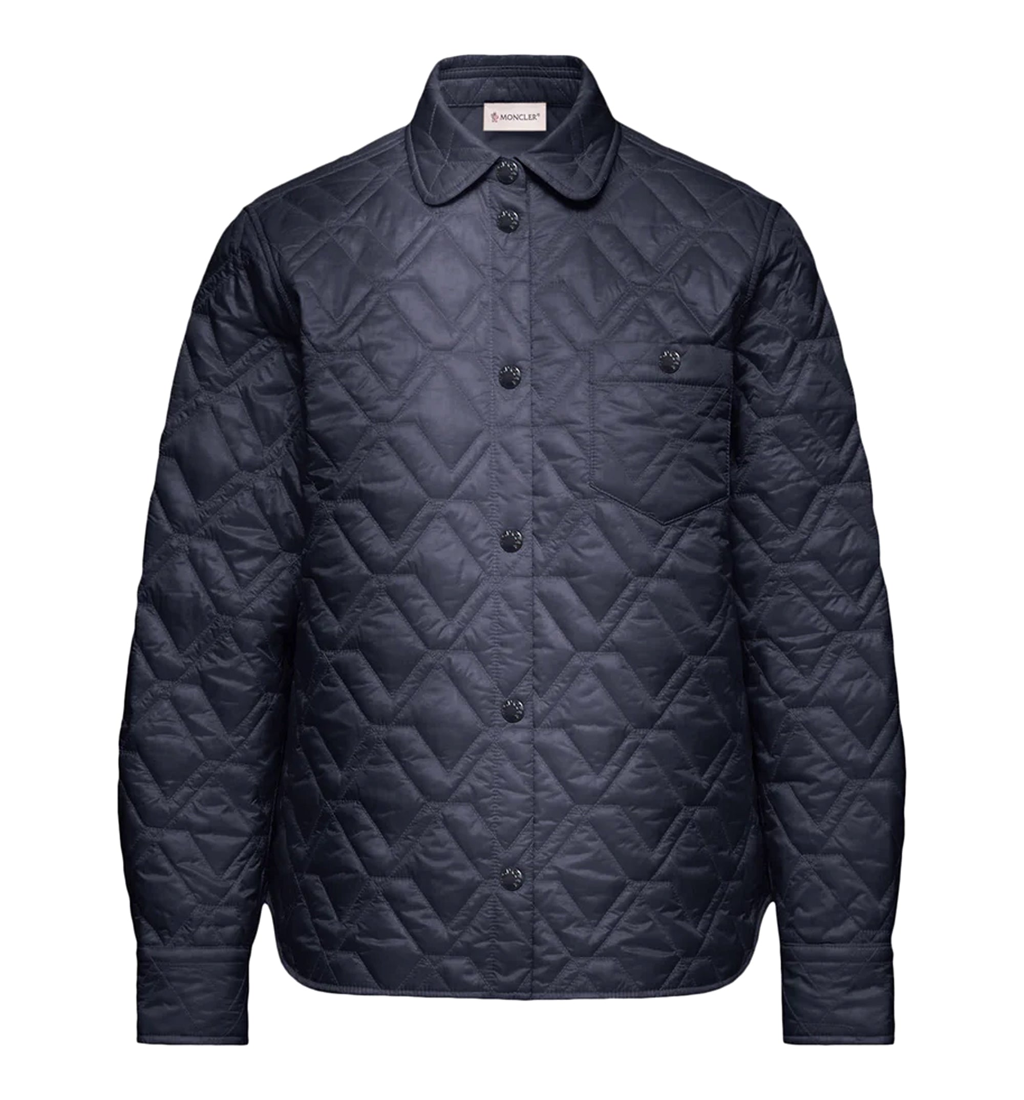 Diamond-Quilted Padded Shirt Jacket