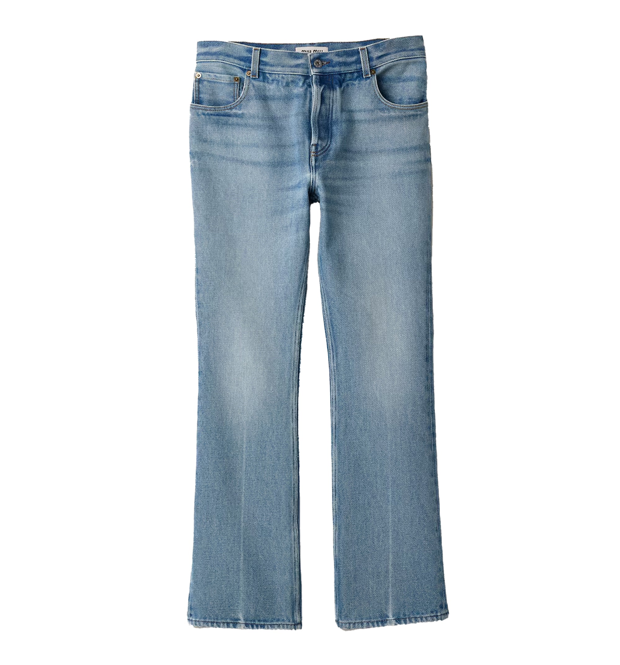 Five-Pocket Washed Denim Jeans