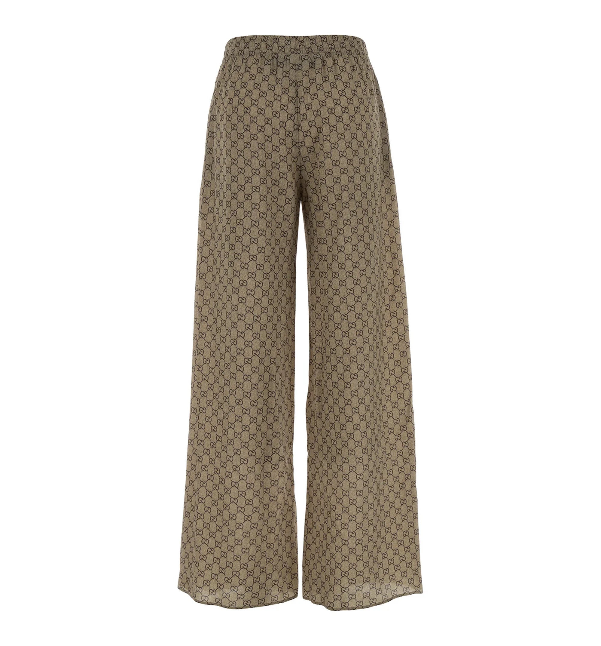 Printed silk leisure pants