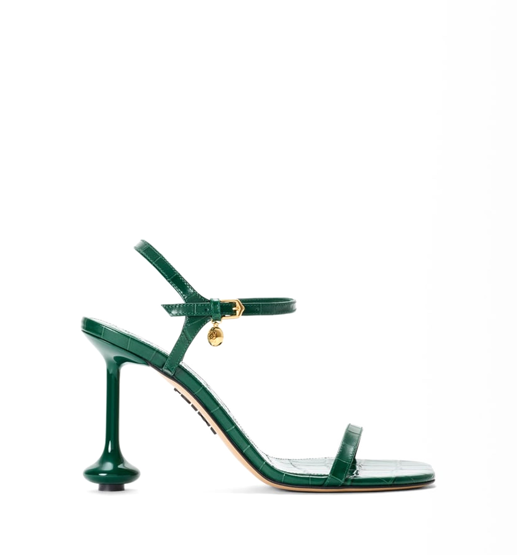 Toy sandal in croc-embossed calfskin