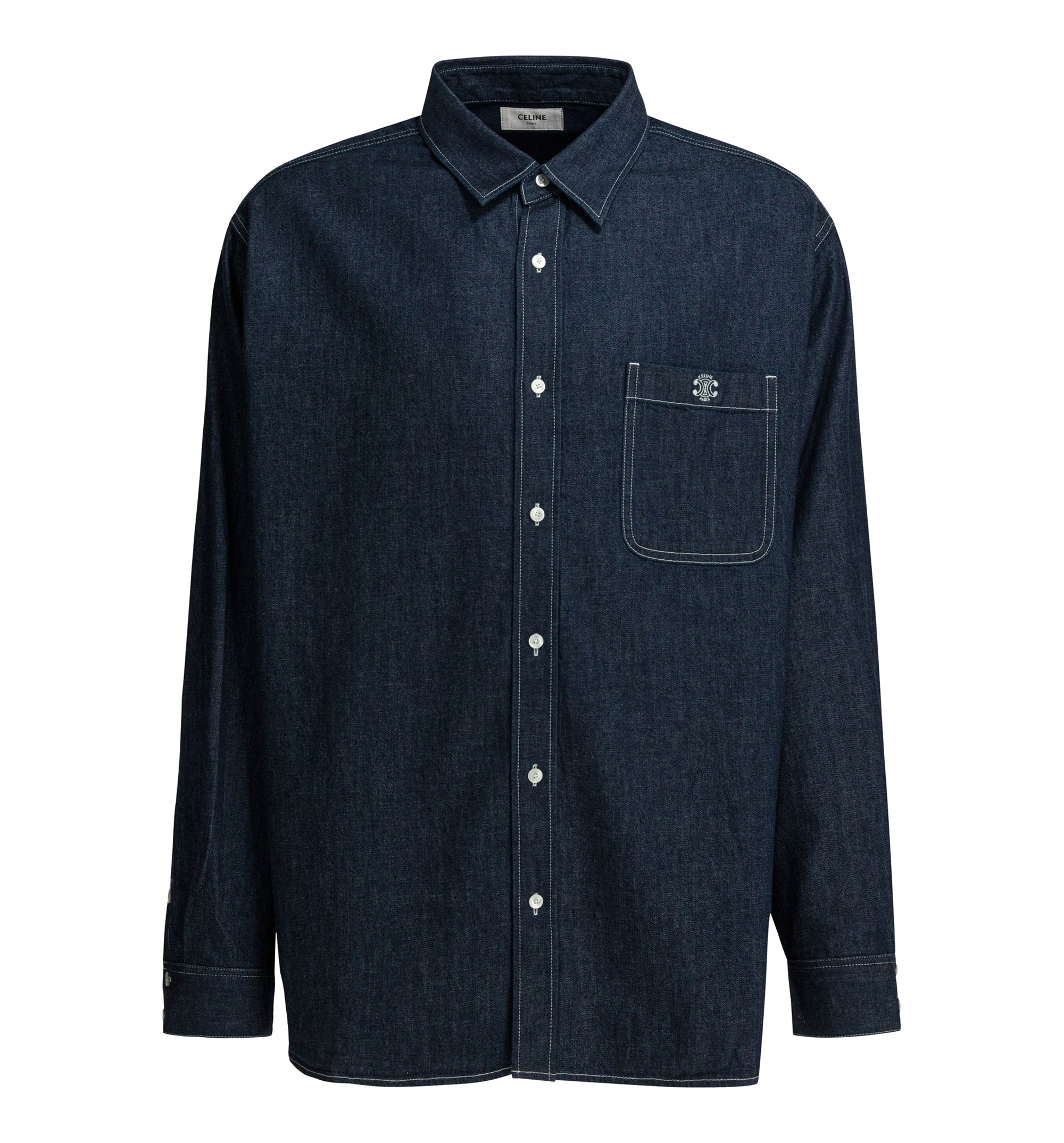Long-Sleeved Denim Shirt