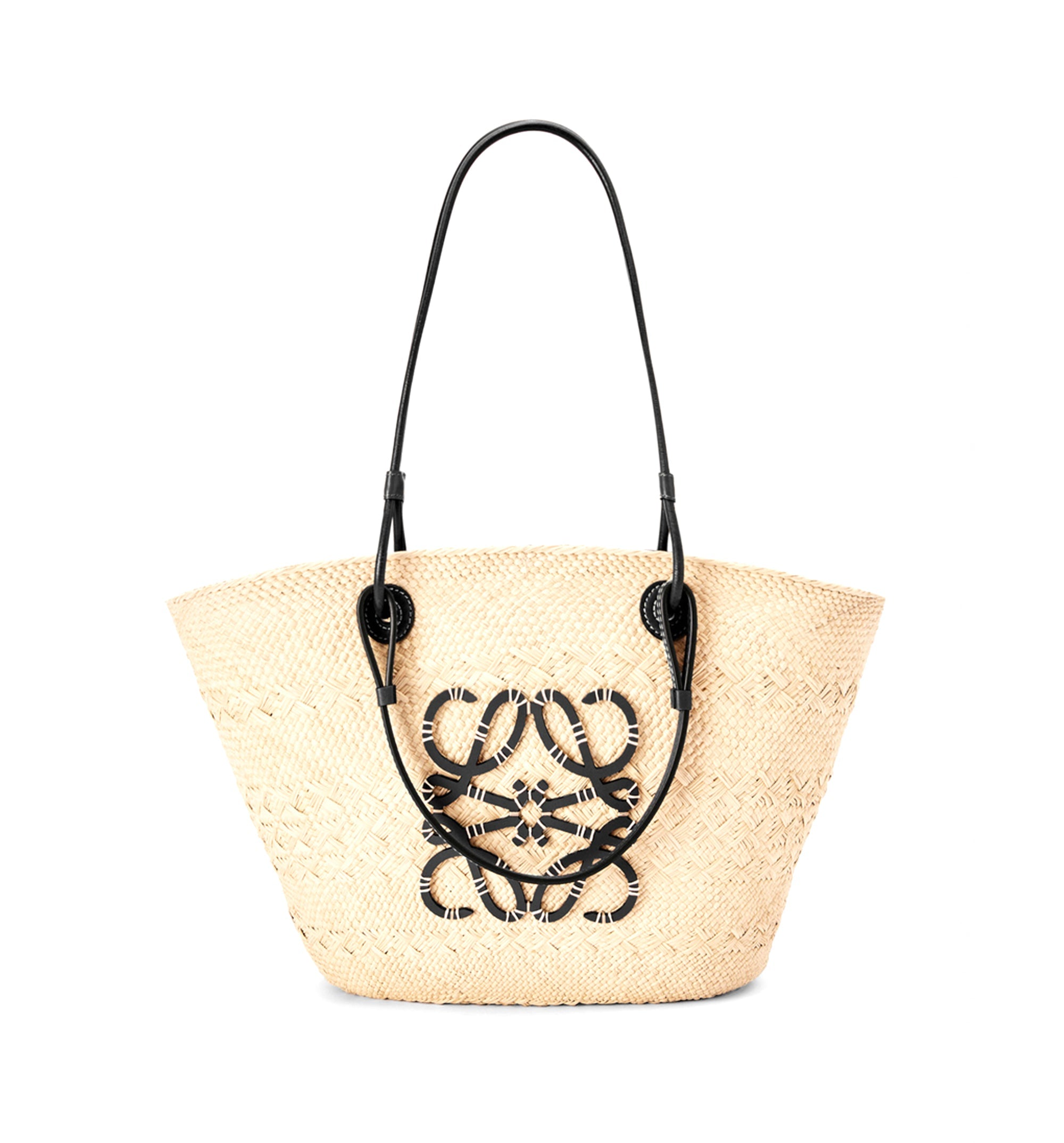 Medium Anagram Basket Bag In Iraca Palm And Calfskin