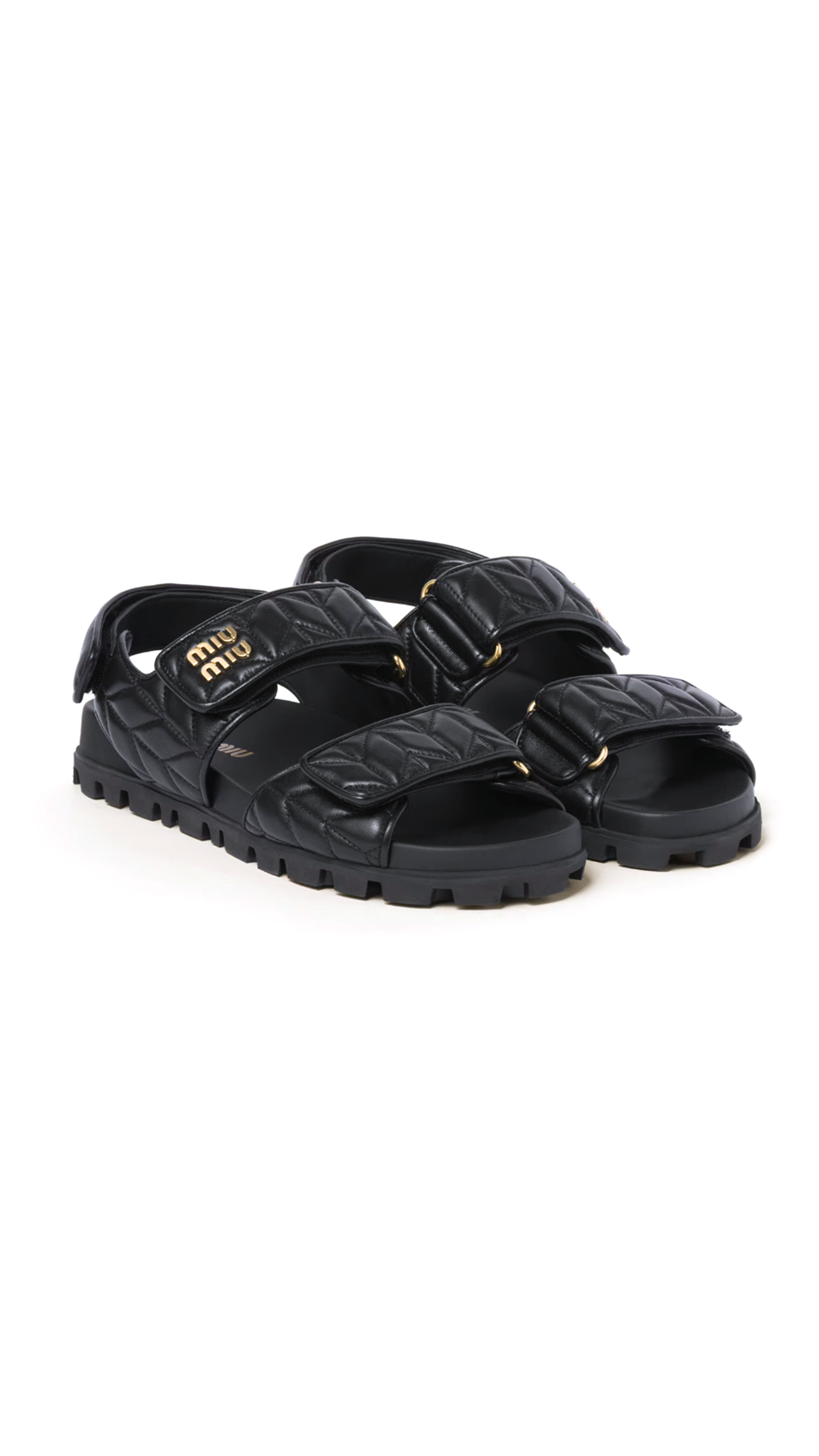 Sporty Matelassé Nappa Leather Sandals