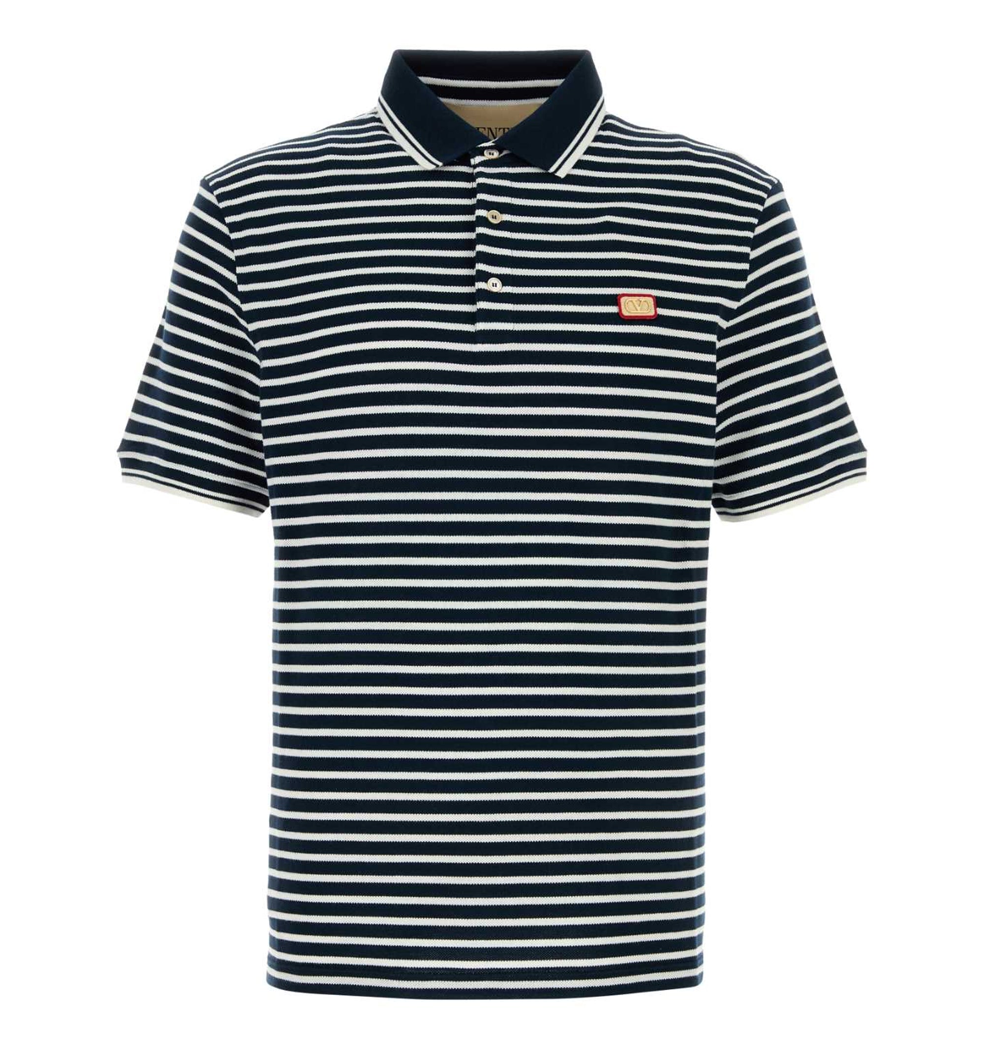 Striped Cotton Piqué Polo Shirt