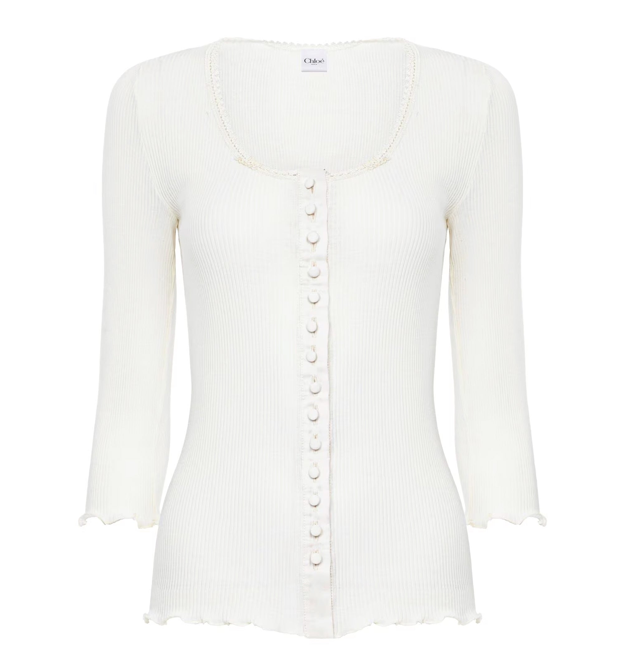Fitted top in cotton & silk jersey