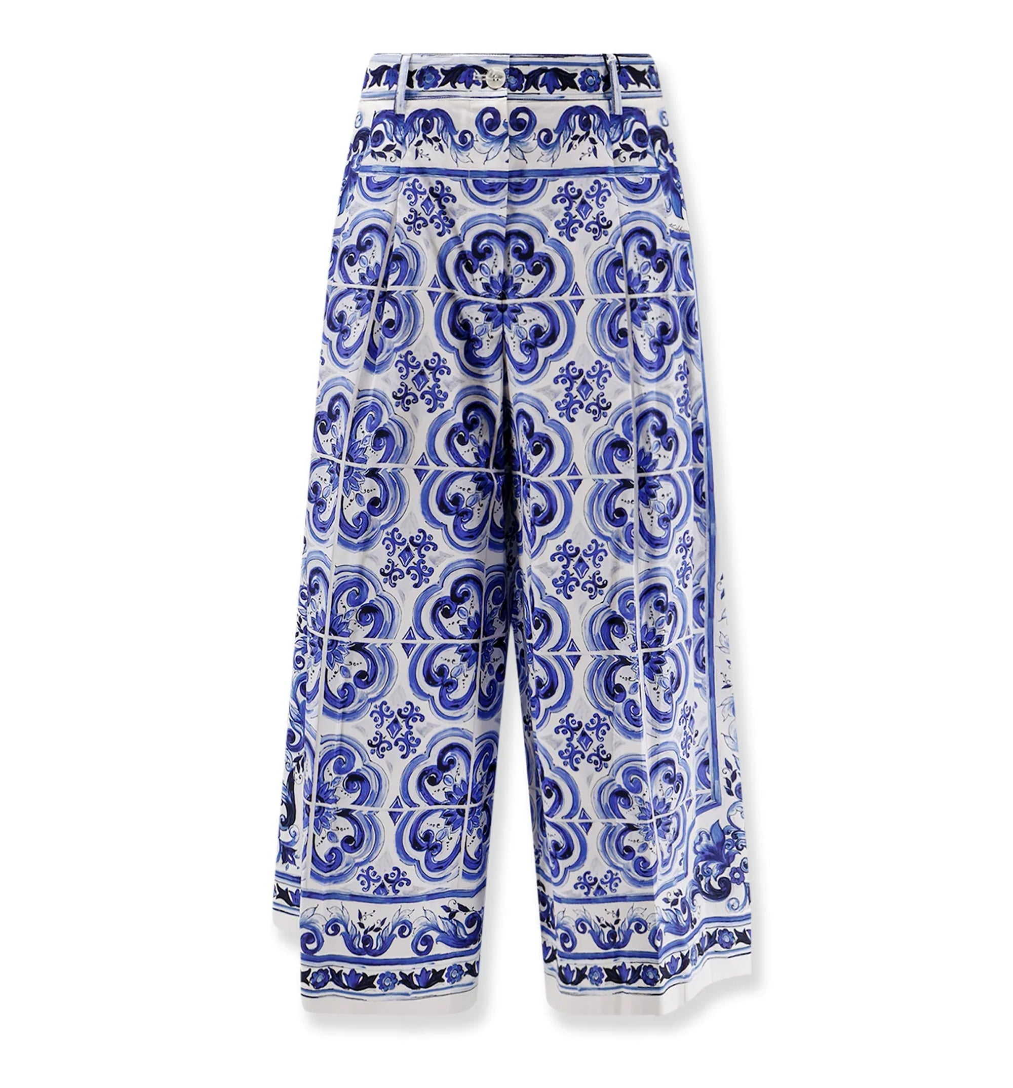 Cotton Trousers With Maiolica Print
