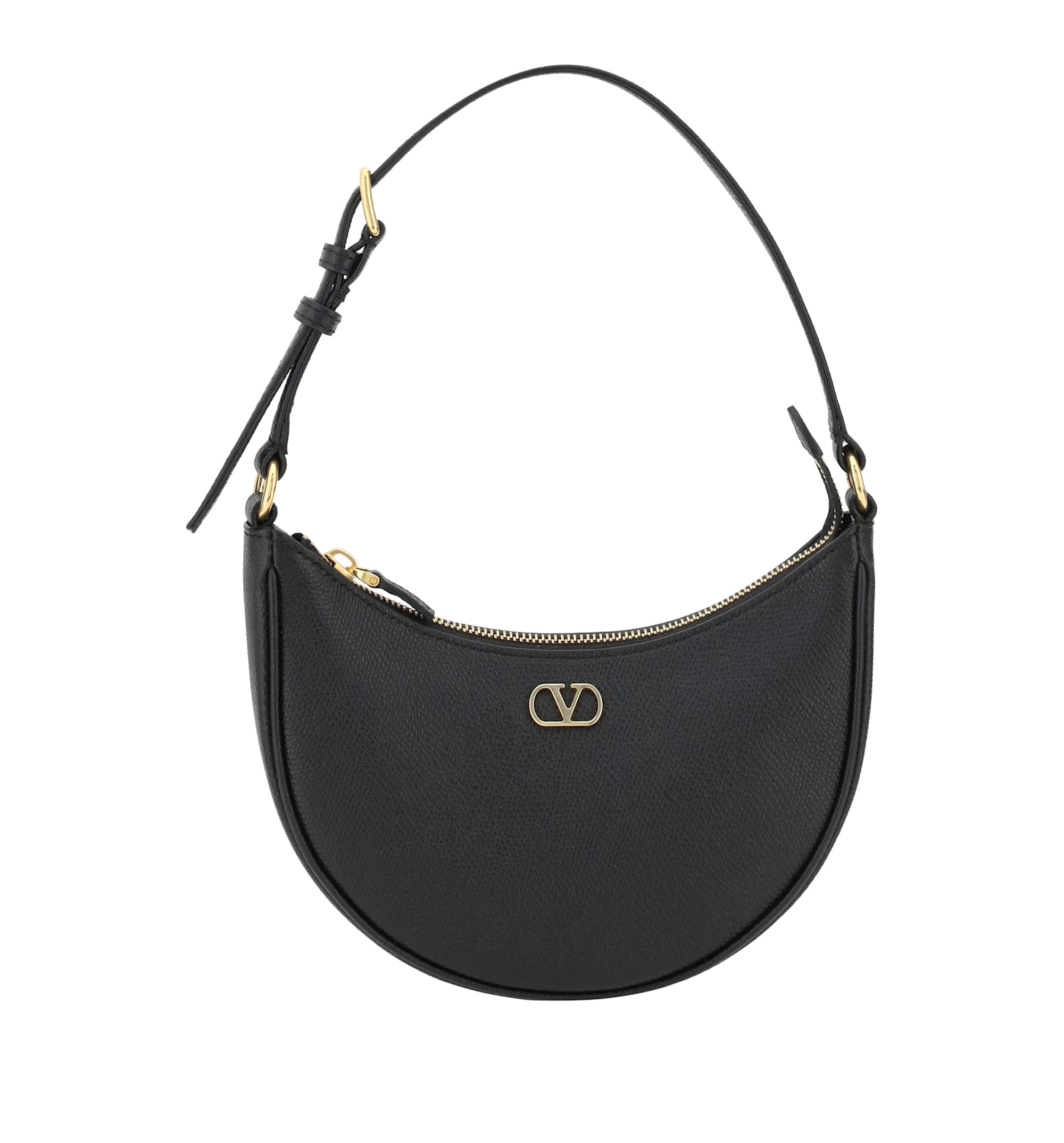 VLogo Signature Mini Hobo Bag In Grainy Calfskin