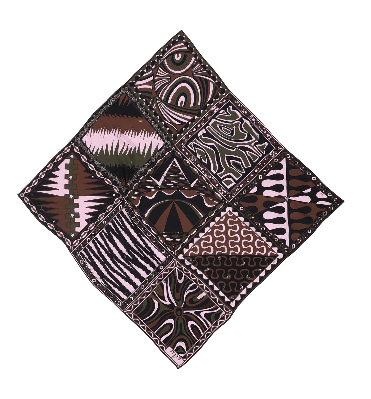 Mixed Print Silk Scarf