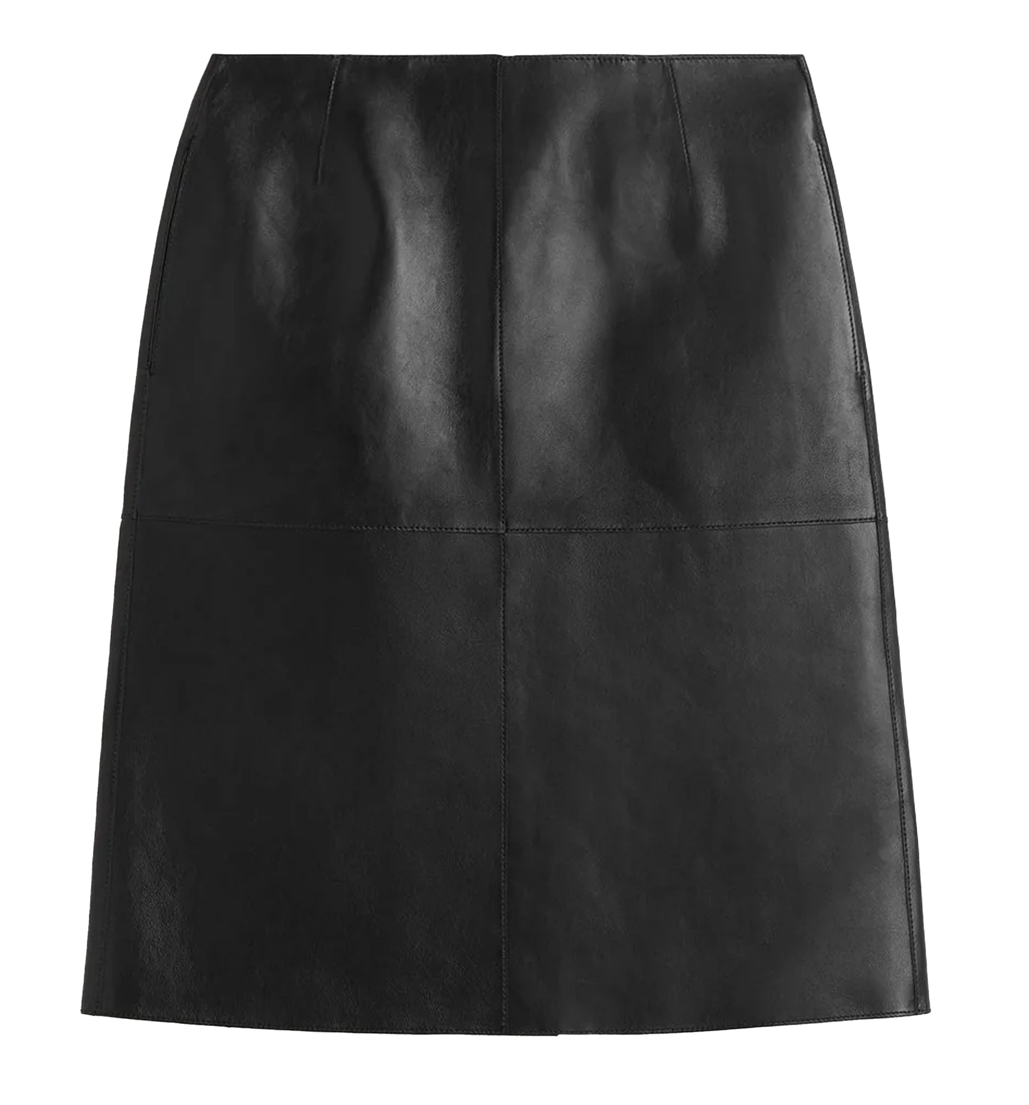 Paneled Leather Skirt