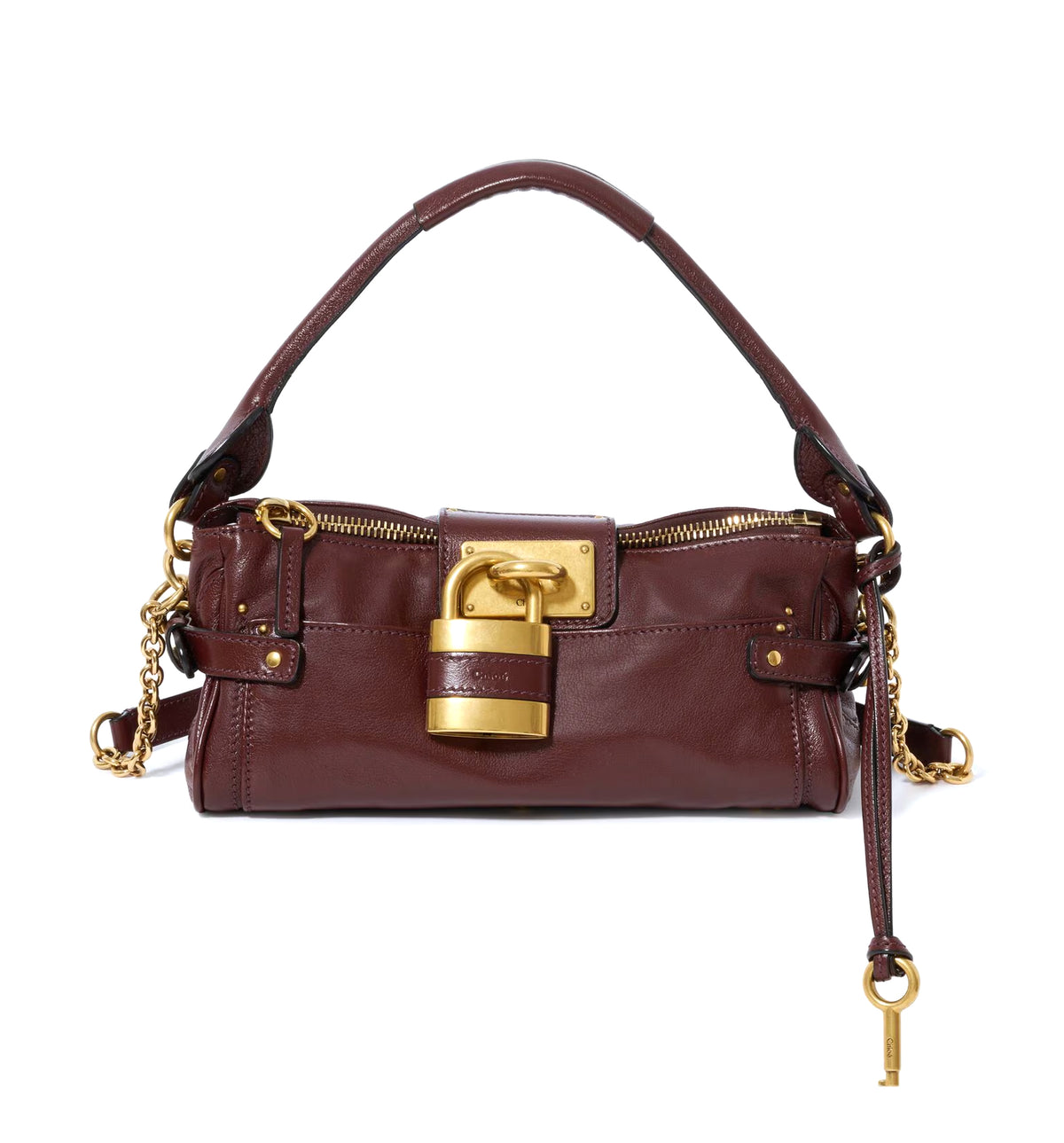 Small Paddington bag with strap in grained leather