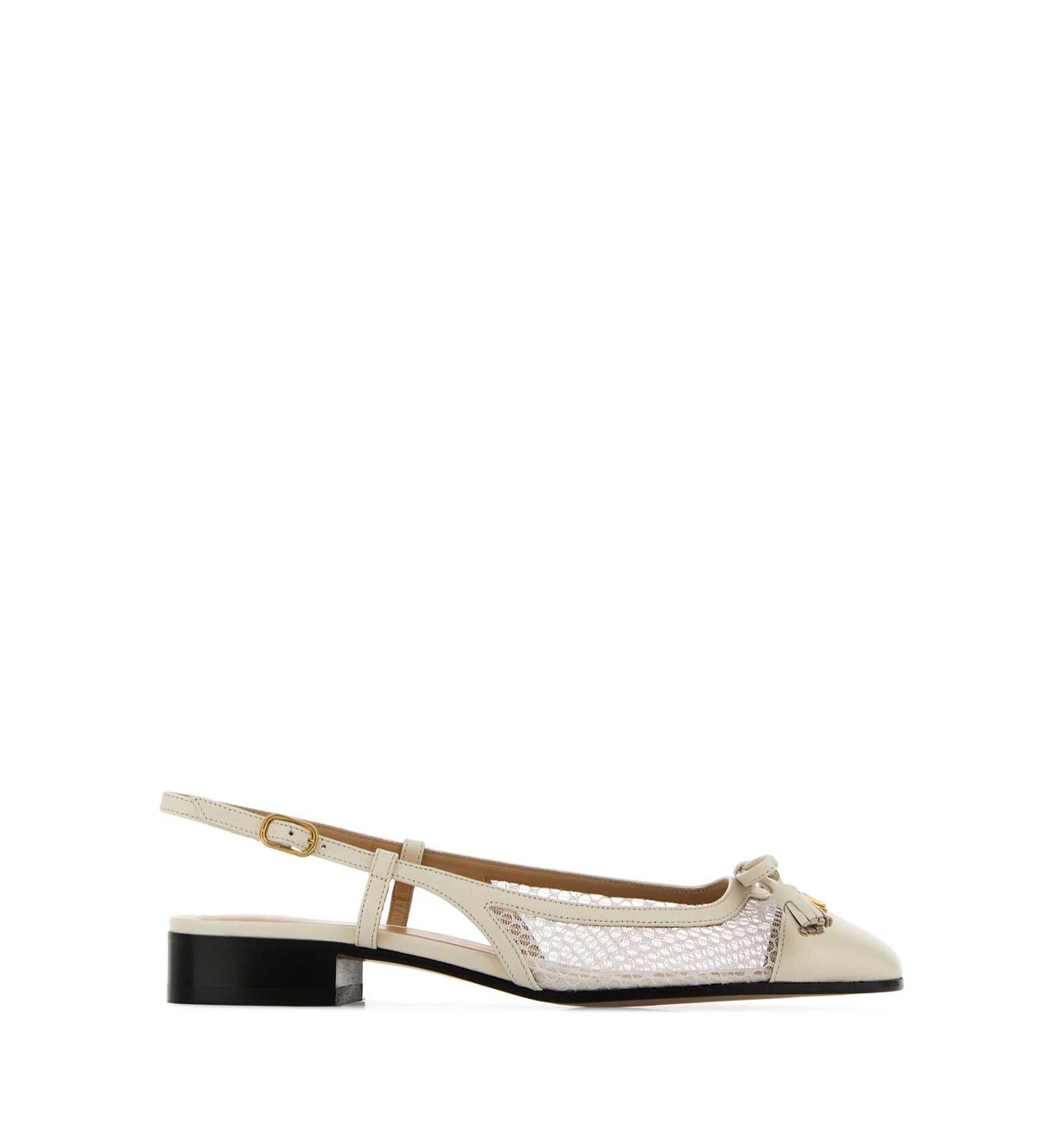 Valet Du Roi Mesh And Leather Ballerinas