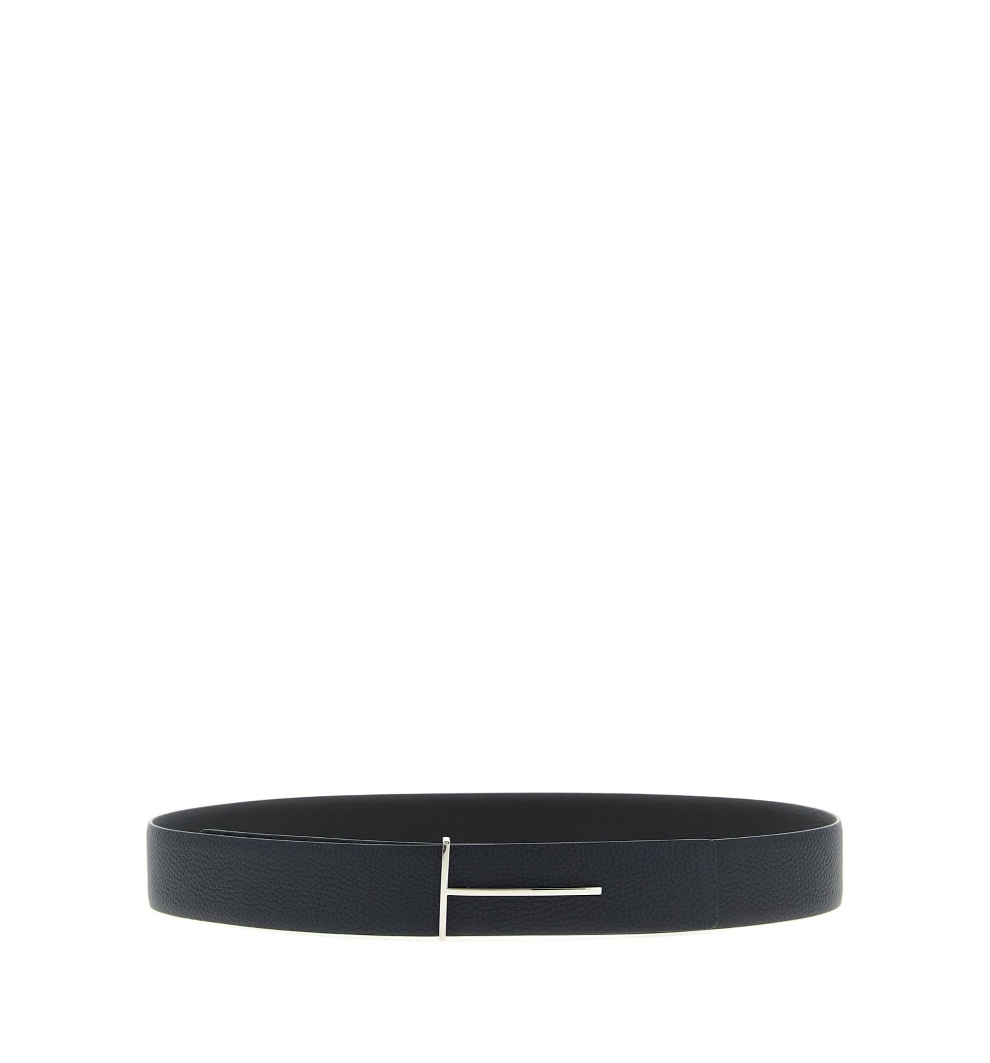 Grain Leather Slim T Reversible Belt