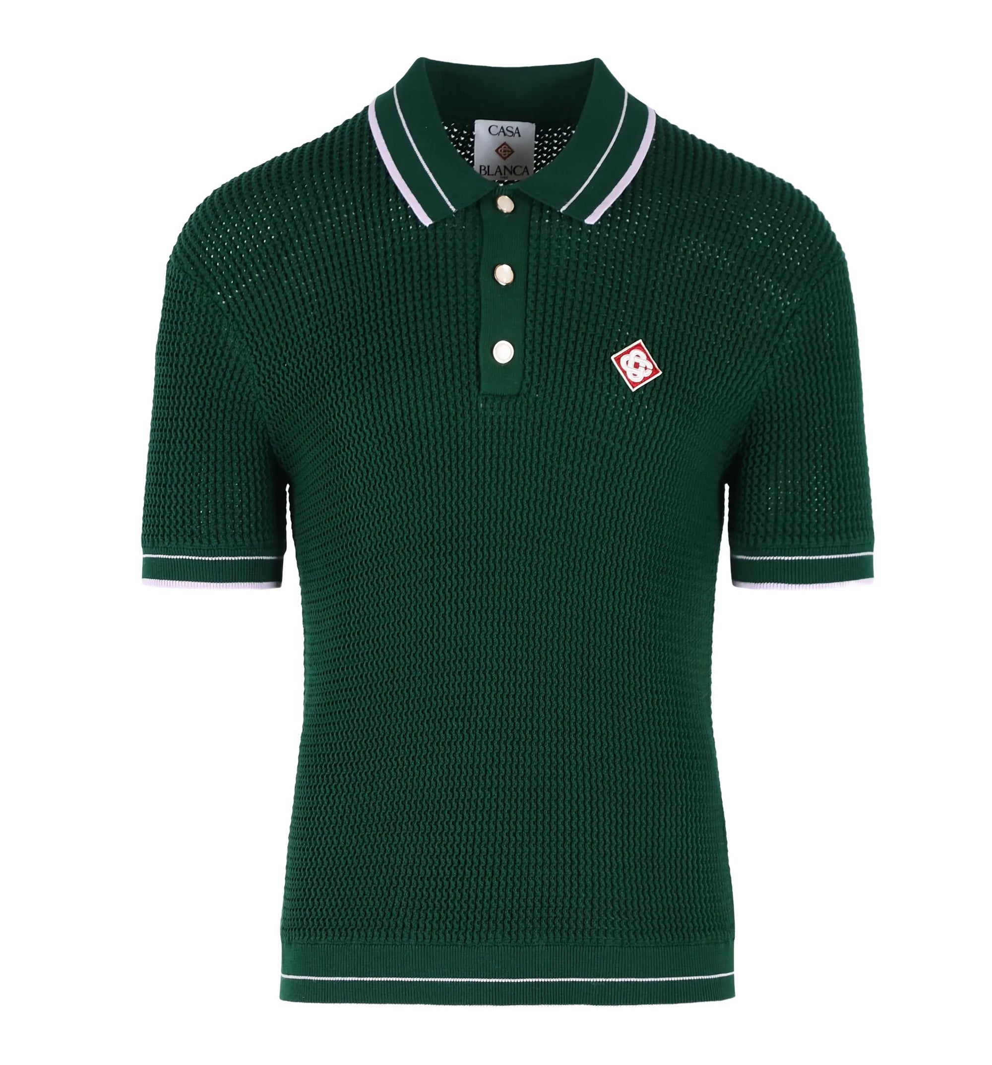 Crochet Logo-Patch Polo Shirt