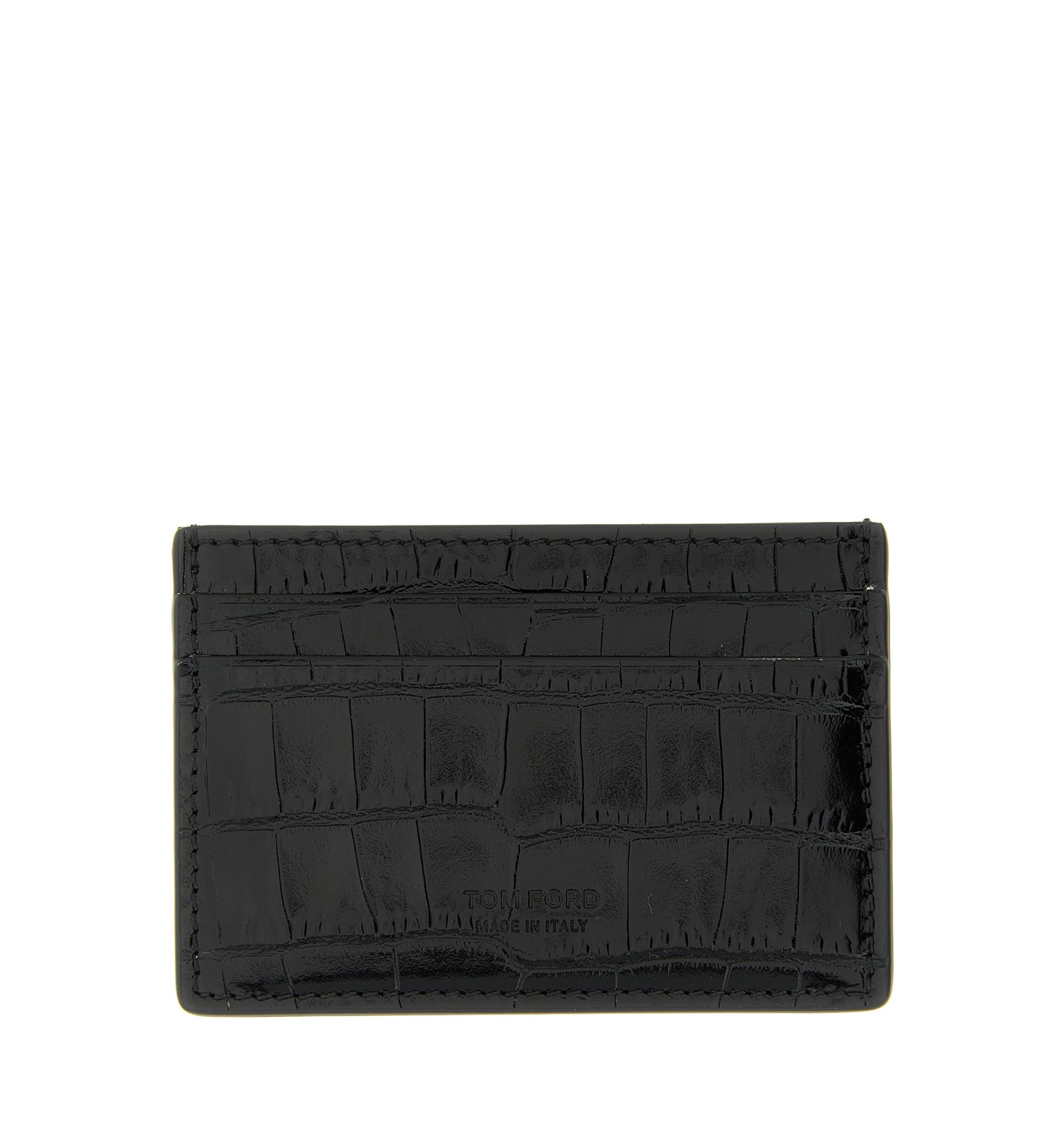Crocodile Shiny Leather Card Holder