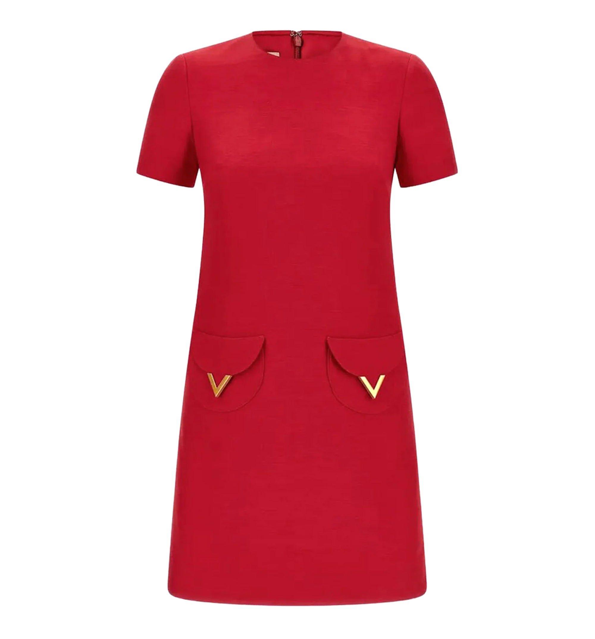 VLogo Signature Wool And Silk Dress