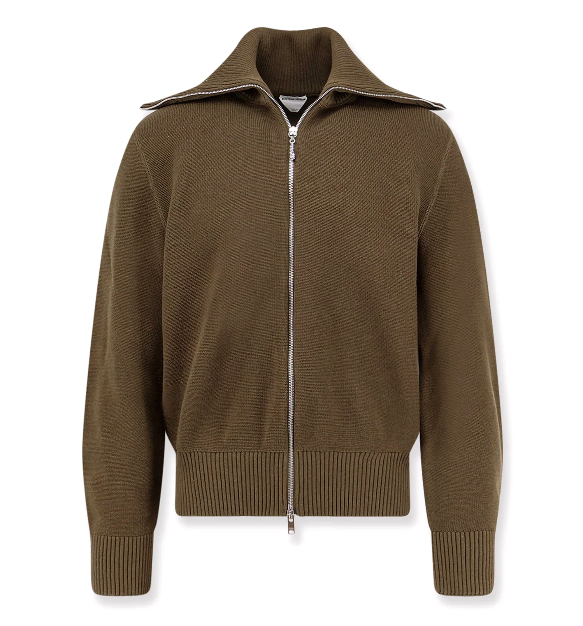 Wool and Cotton Zip-up Cardigan