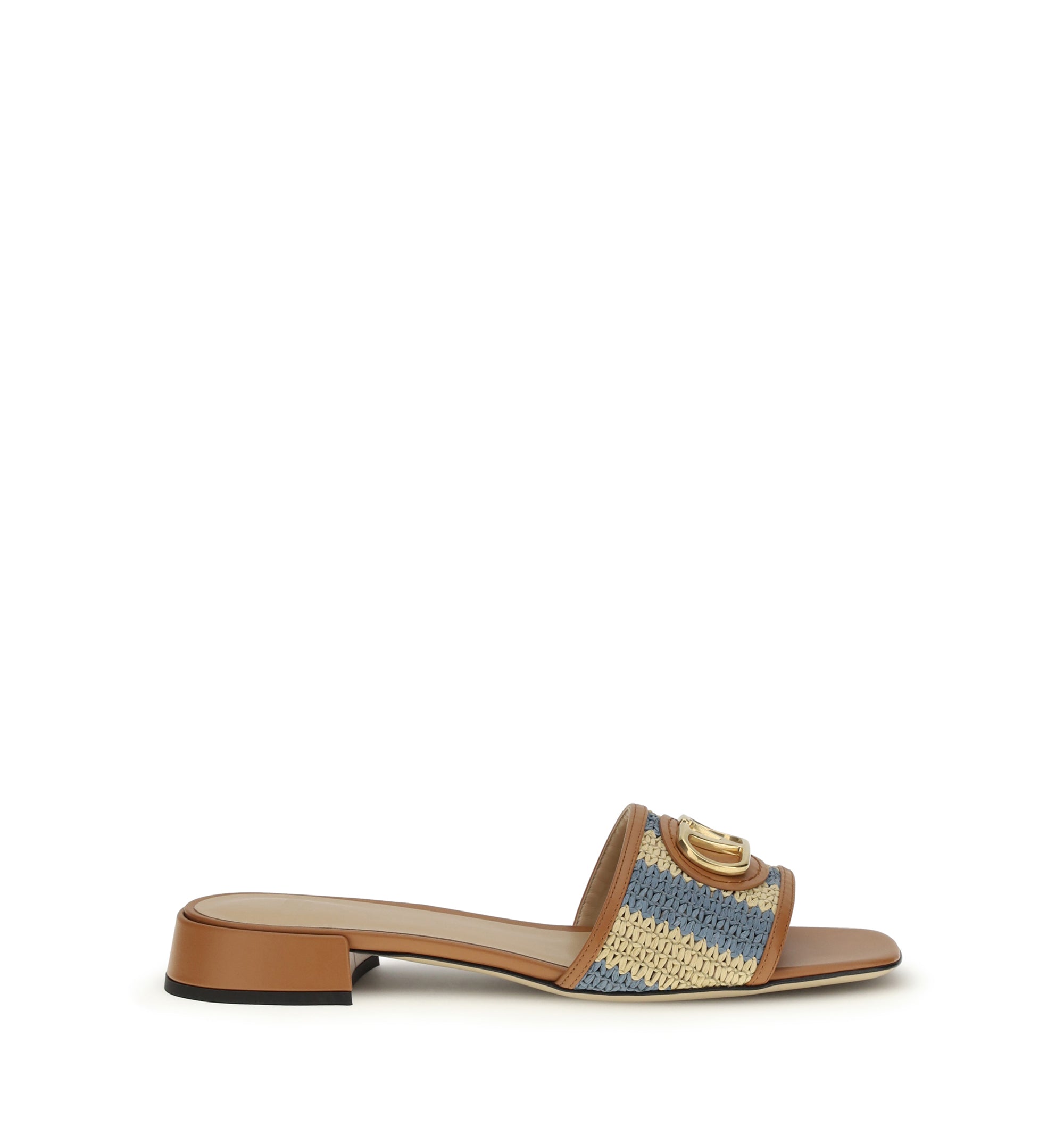 VLogo Signature Raffia Slide Sandals