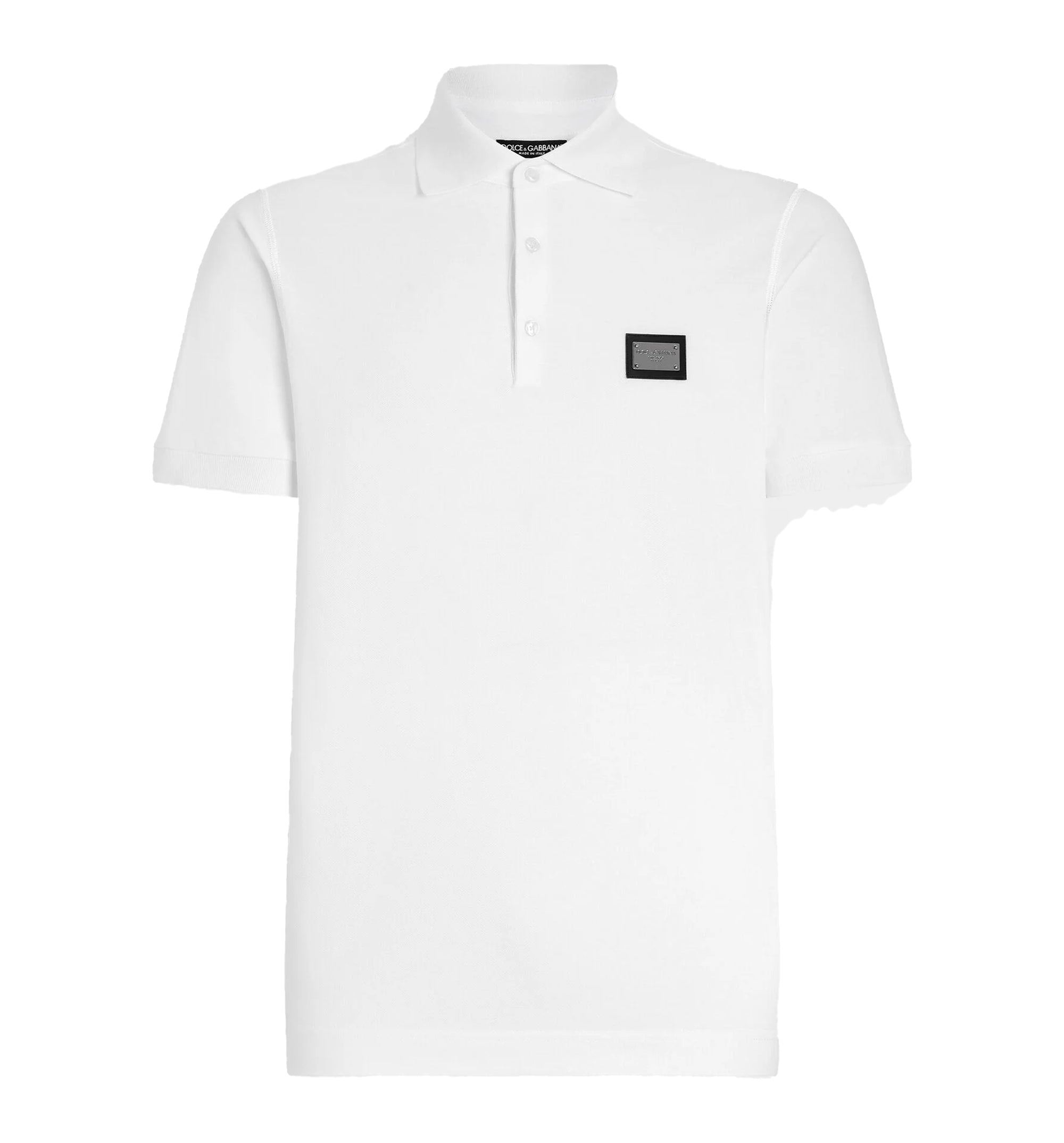 Cotton Piqué Polo-Shirt With Branded Tag