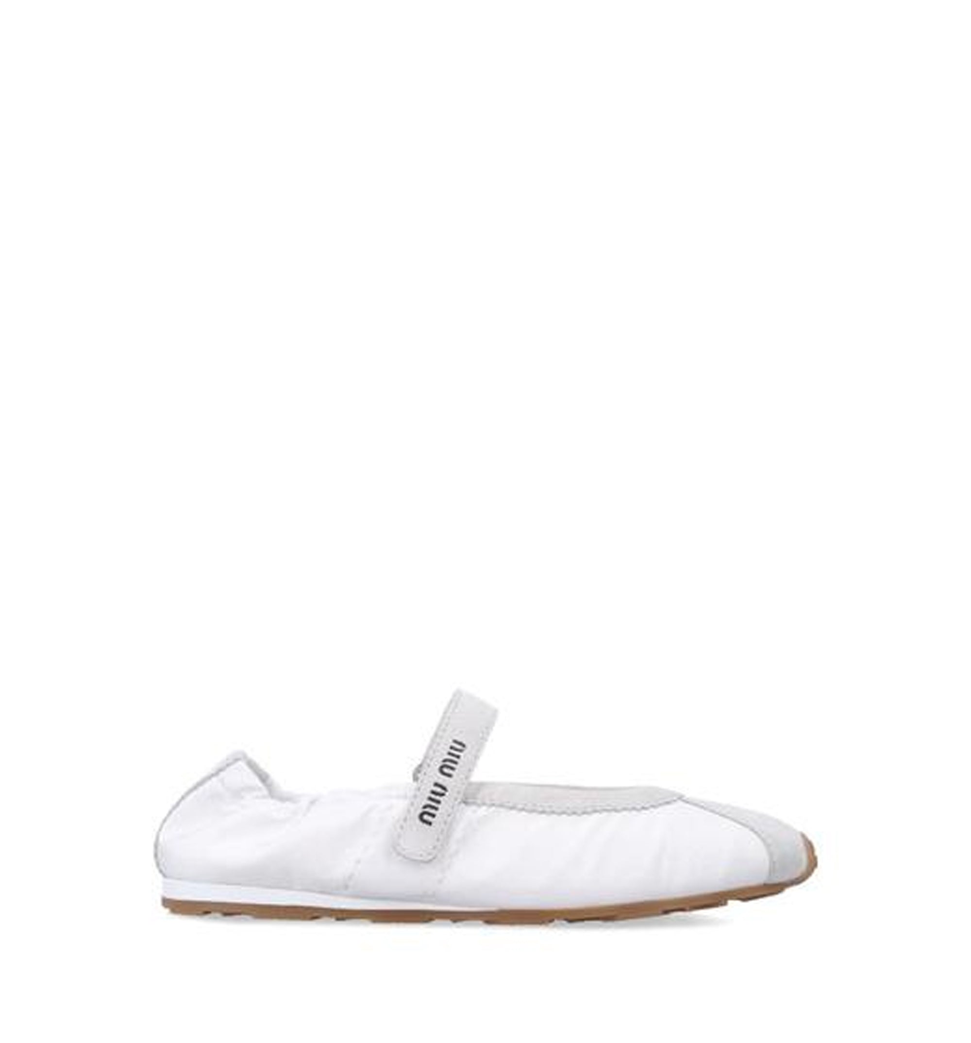 Plume technical fabric and suede ballerinas