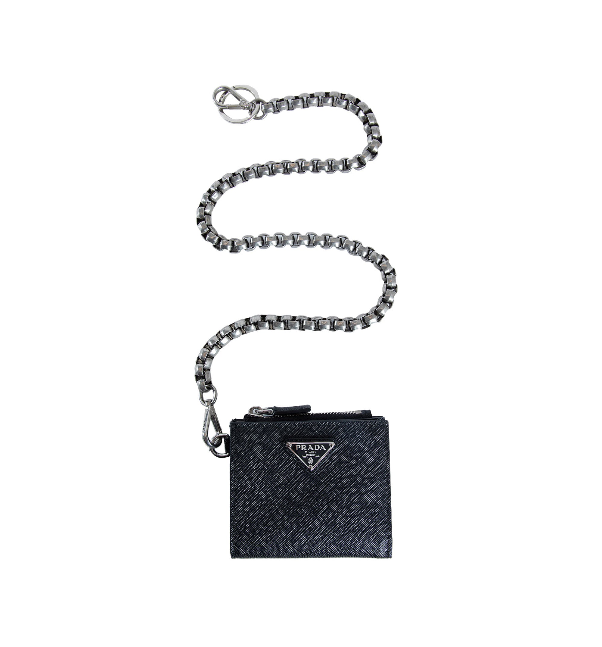 Small Saffiano Leather Wallet With Chain
