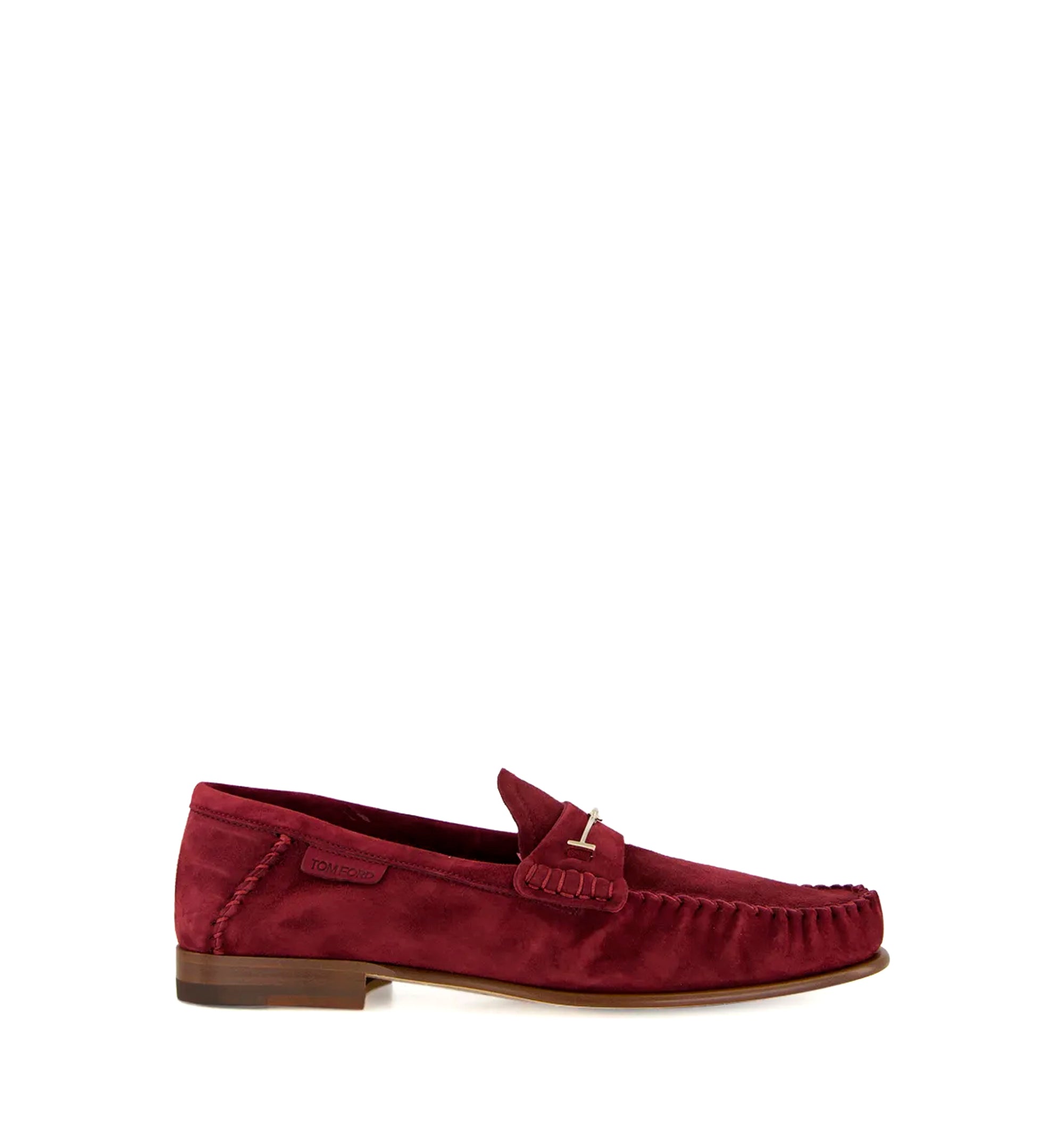 Suede T-bar loafers