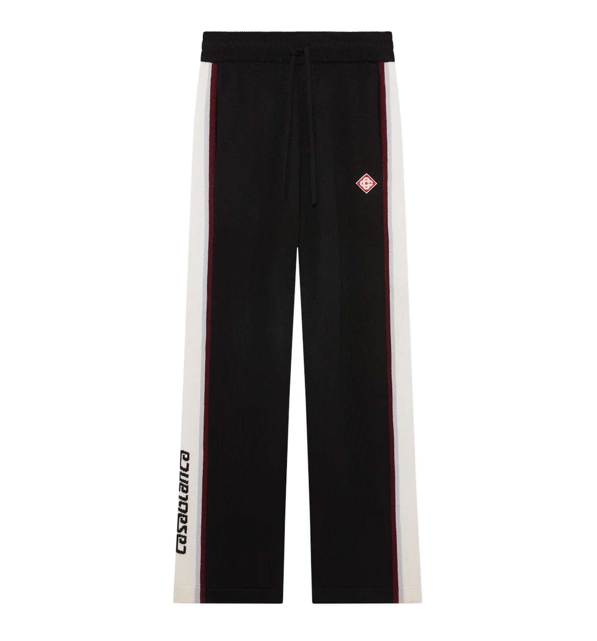 Black Stripe Merino Knit Trousers