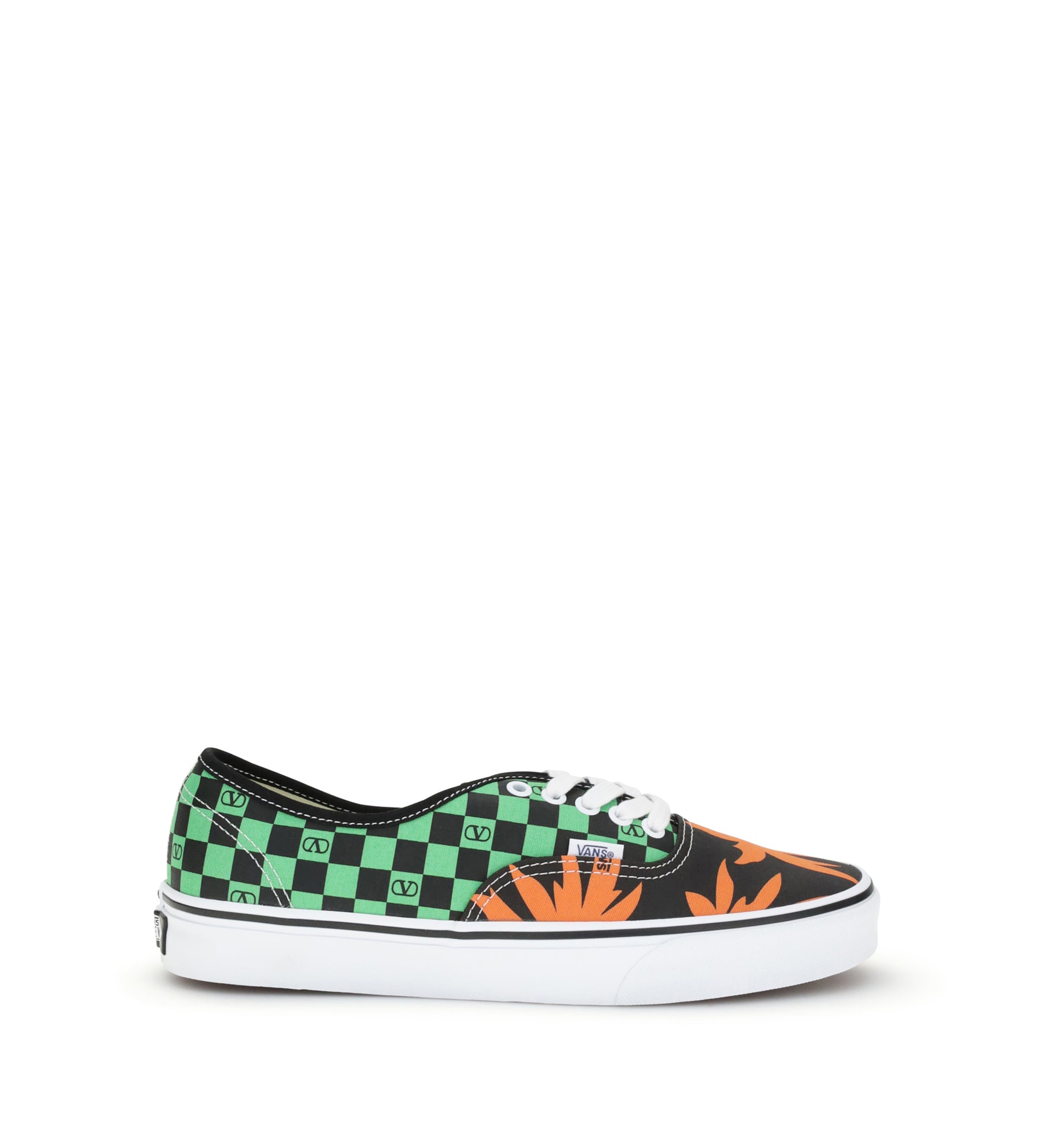 Valentino Garavani And Vans Low-Top Fabric Trainer With VLogo Checkerboard Print And Tropical Leaves Print