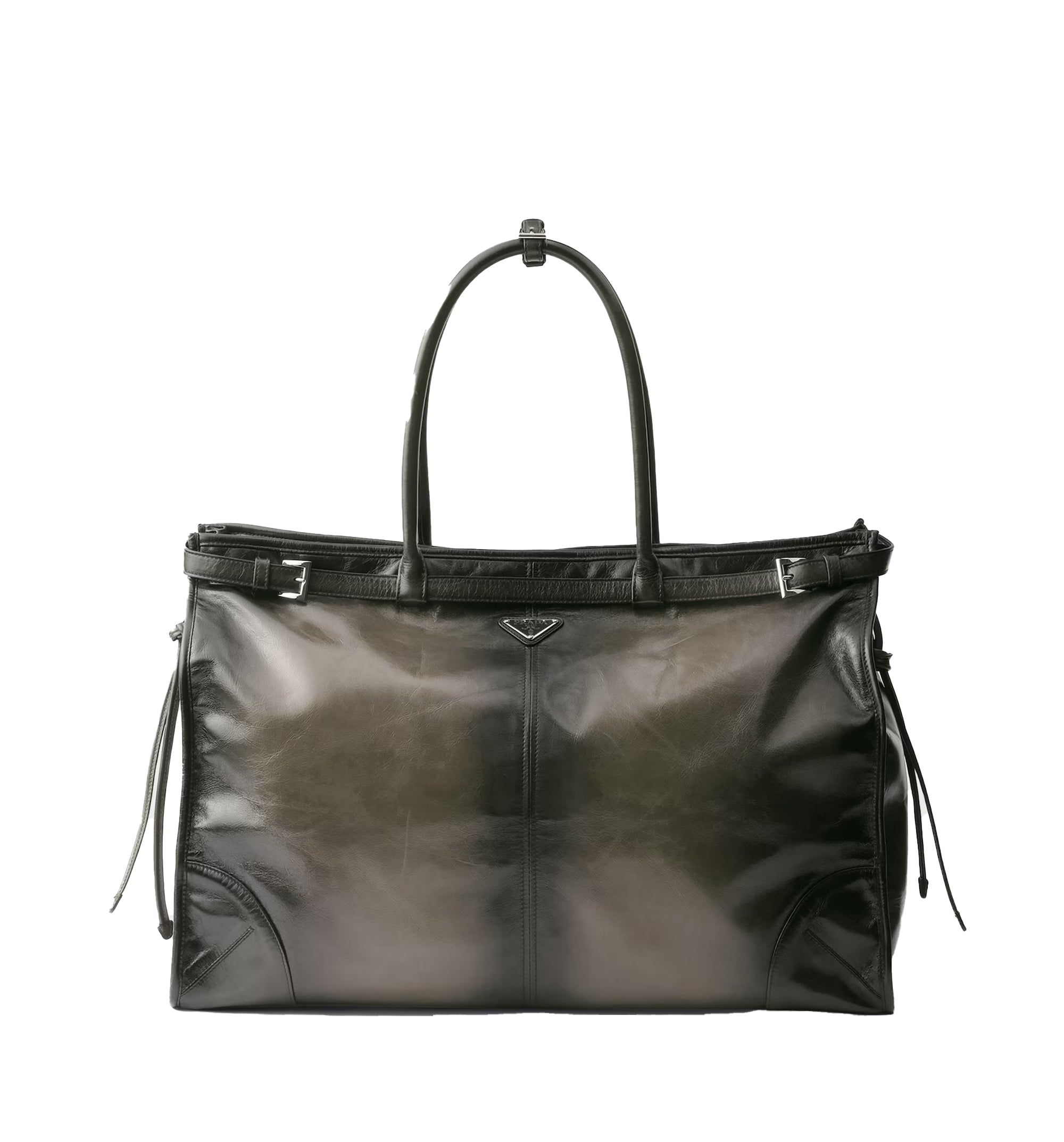 Re-Nylon And Leather Tote Bag