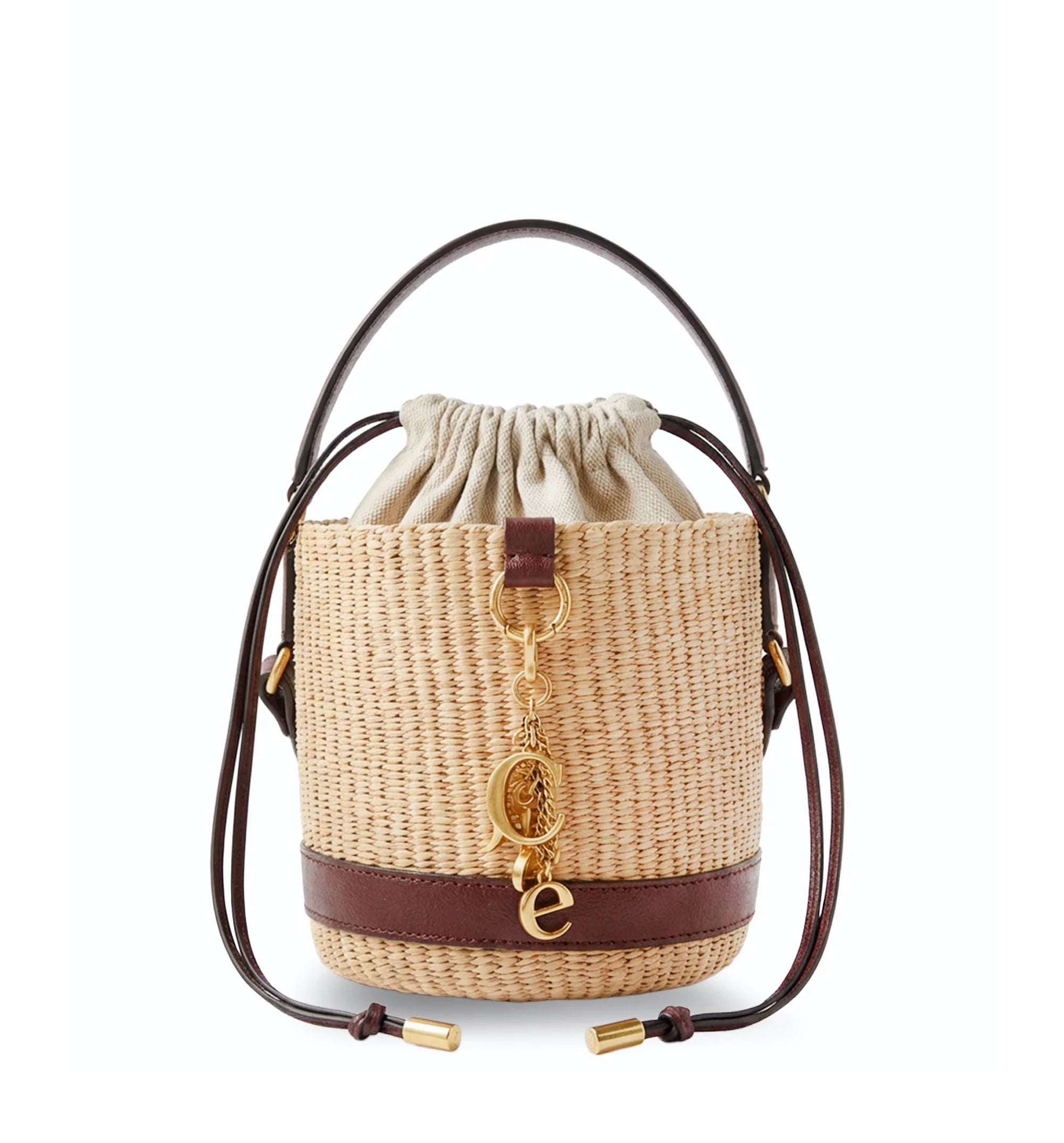 Chloé Charms Basket Bag In Natural Fibers