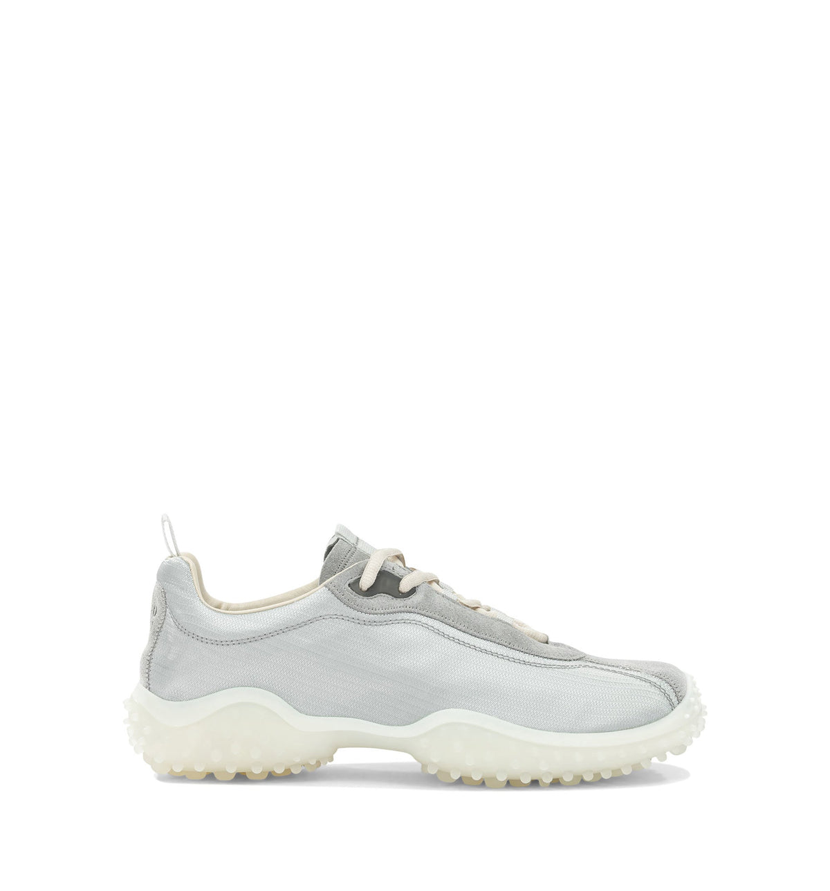 Bubble technical fabric and suede sneakers