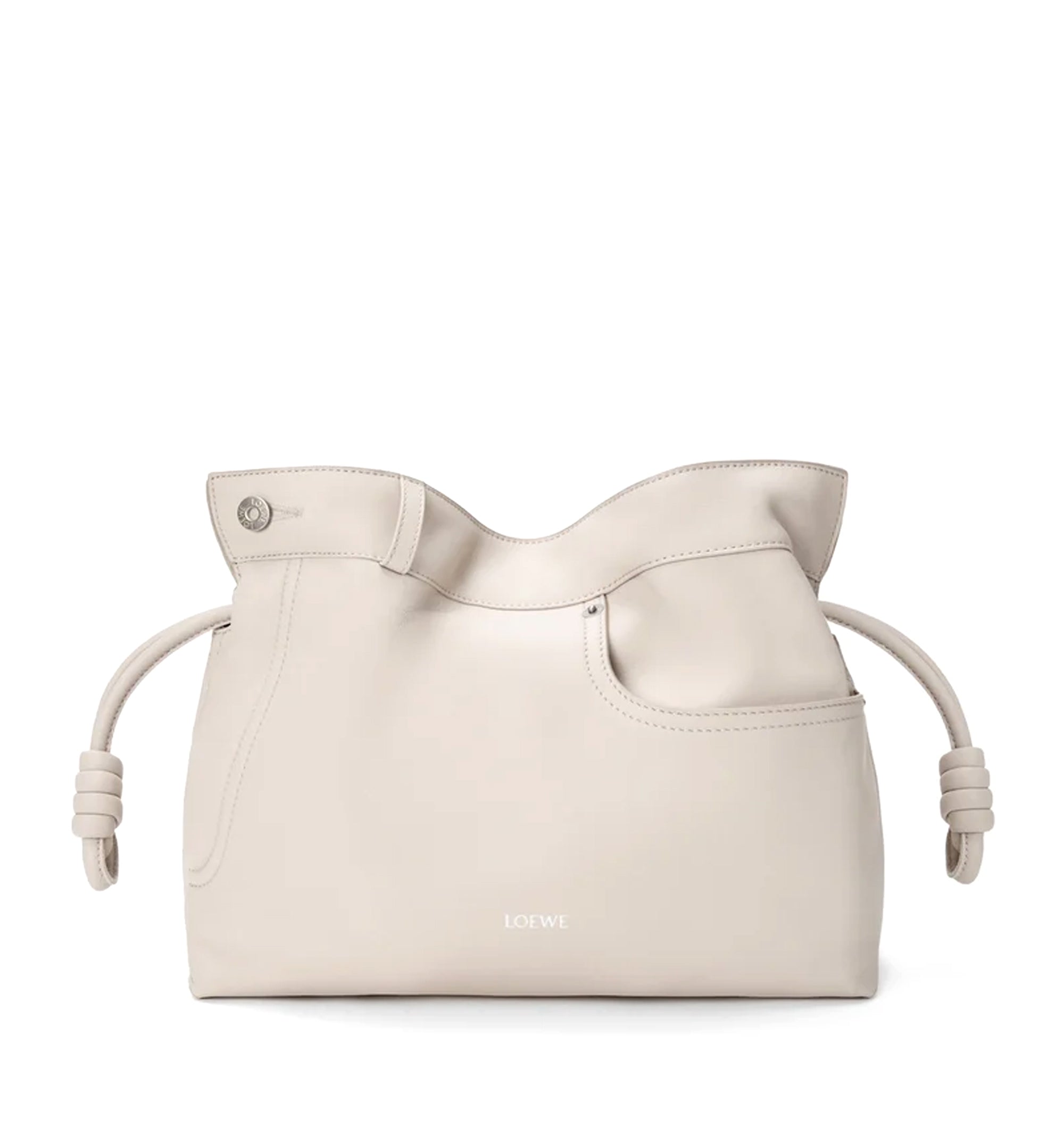 Panta Medium Flamenco Clutch in Shiny Calfskin