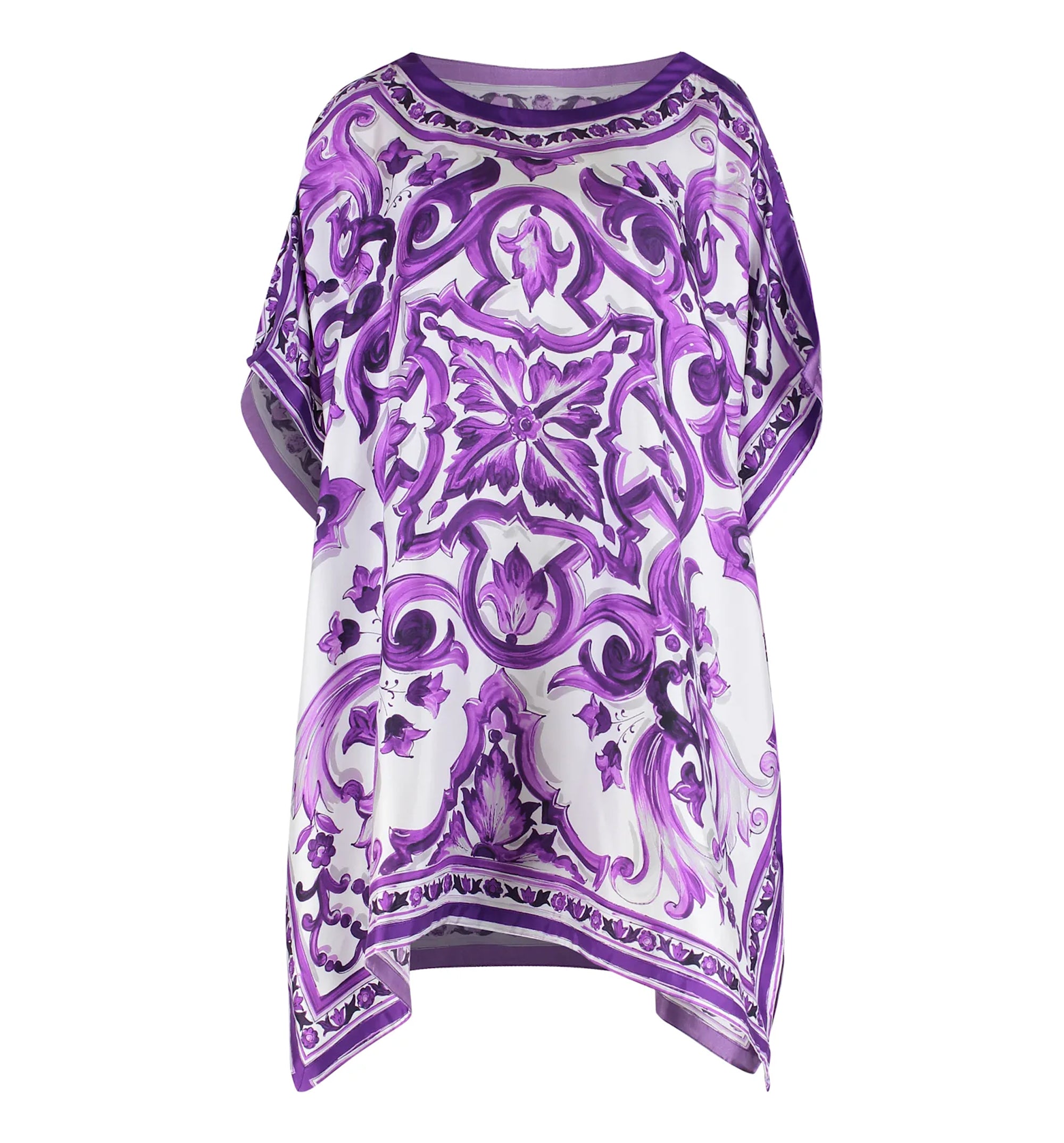 Majolica-Print Twill Caftan