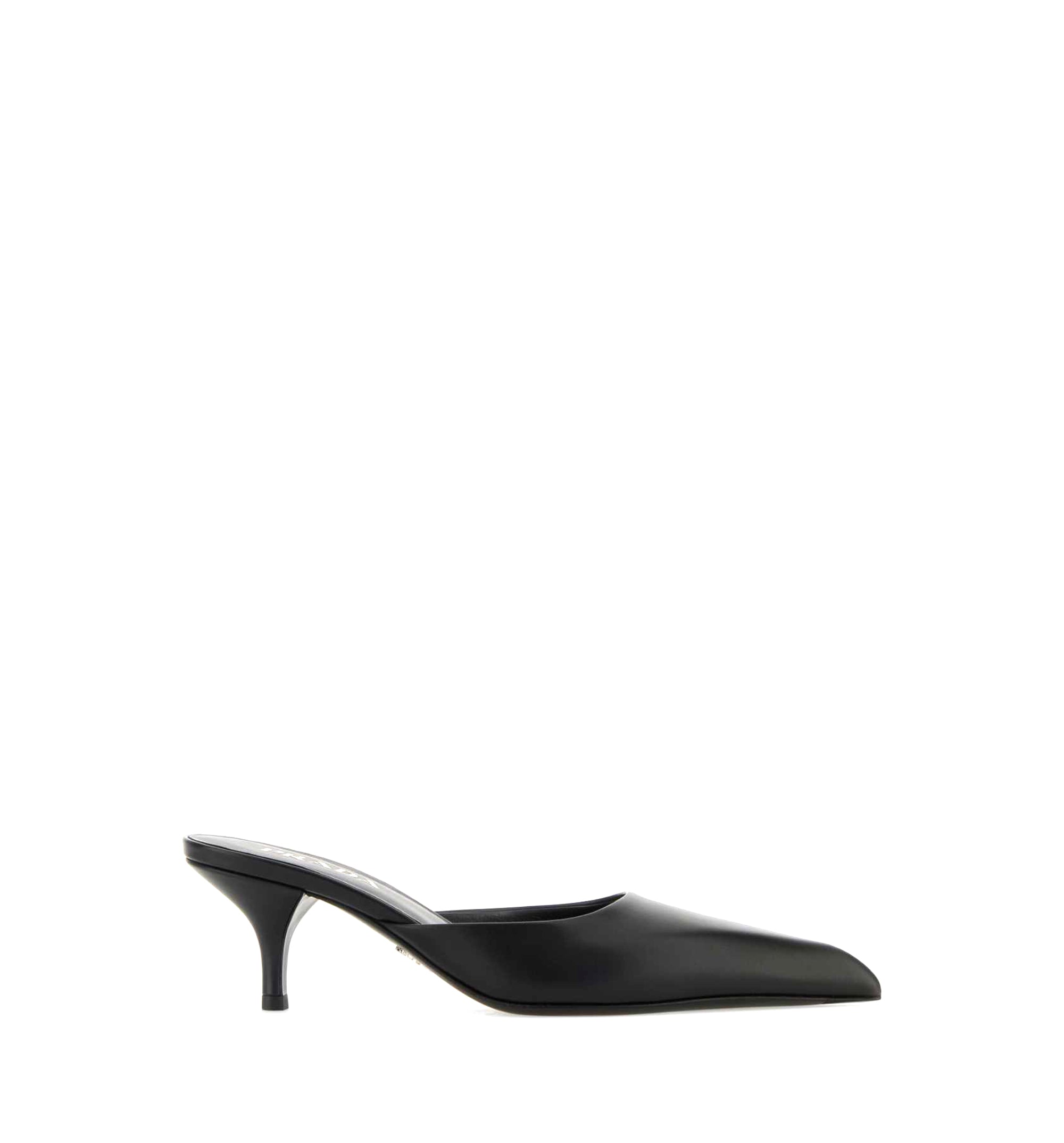 Prada Black Leather Mules