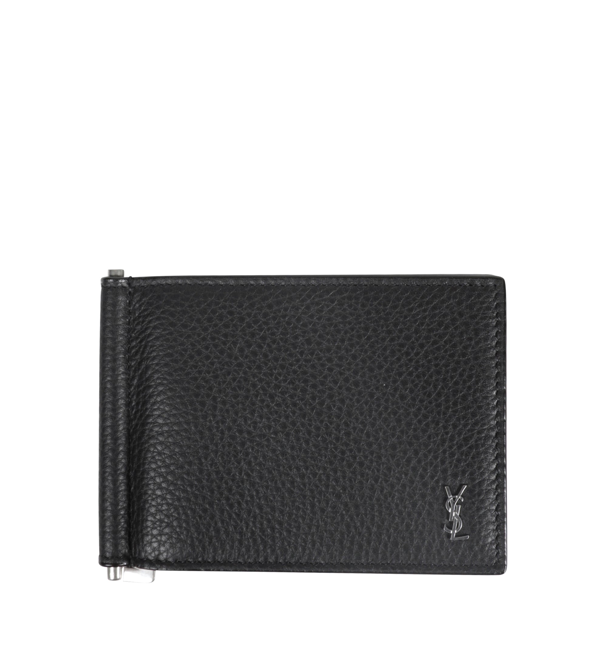 Bill Clip Wallet In Grained Leather