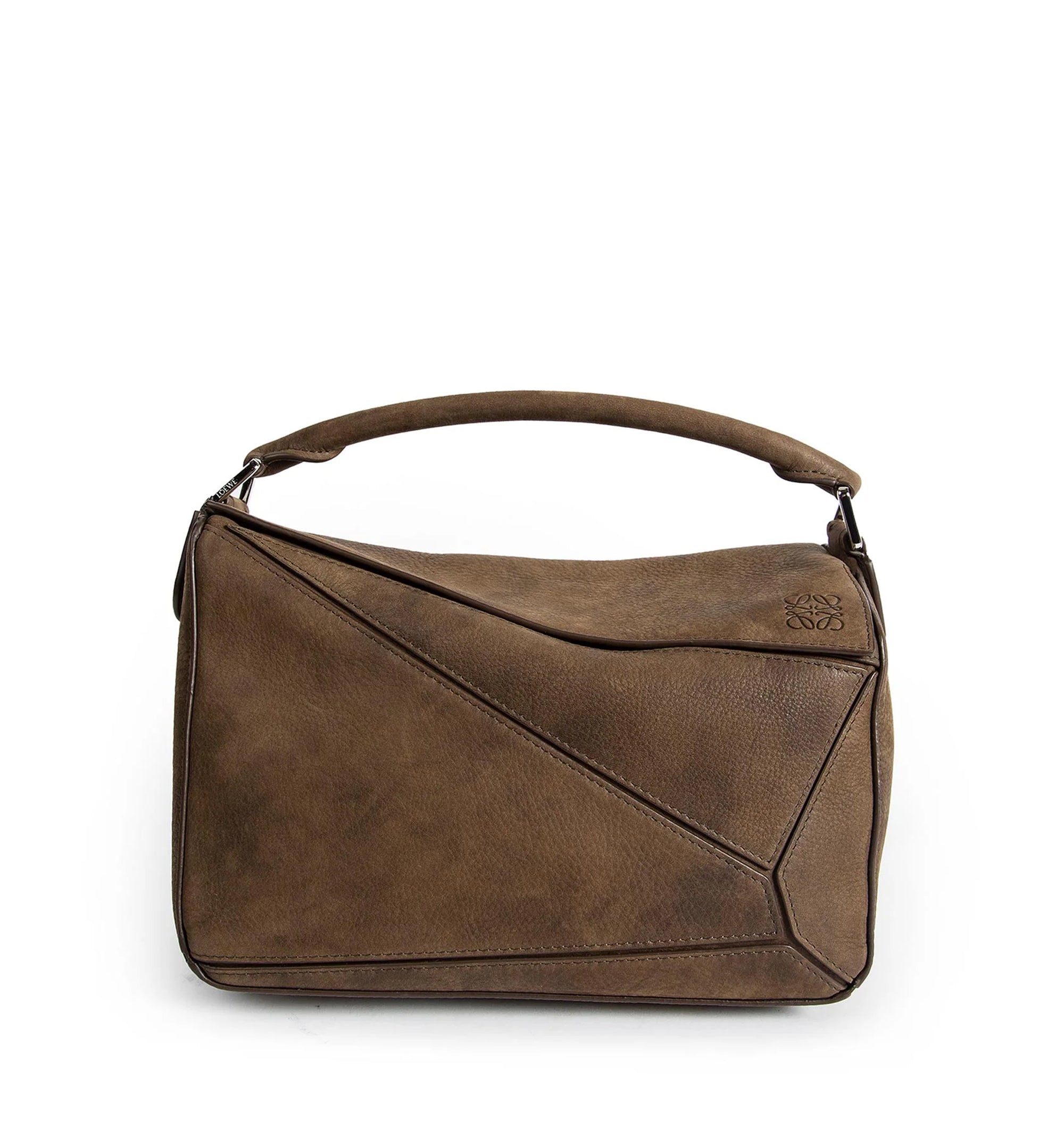 Small Featherlight Puzzle Bag In Grained Nubuck