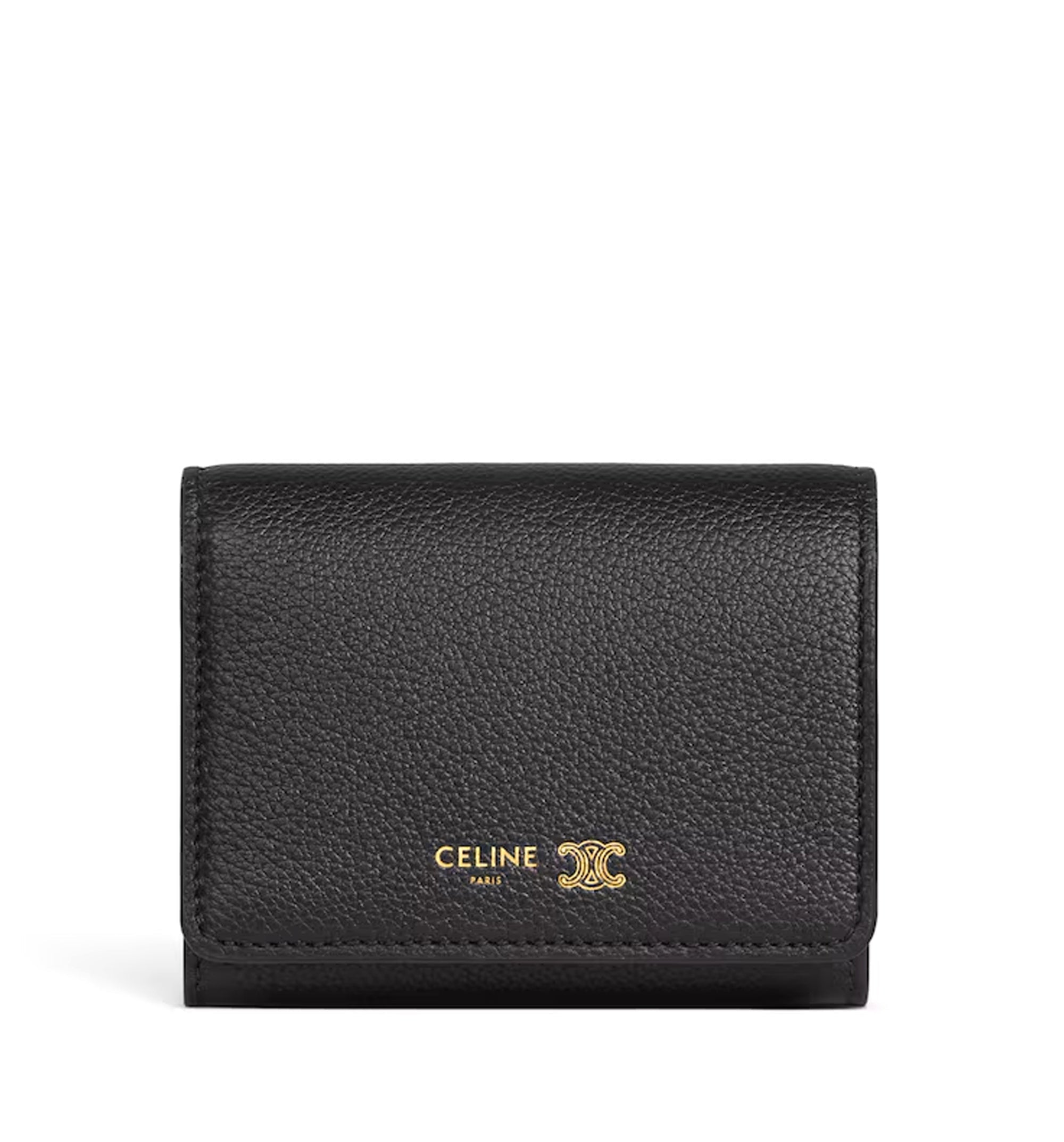 Fine Wallet Triomphe Stamp In Supple Grained Calfskin