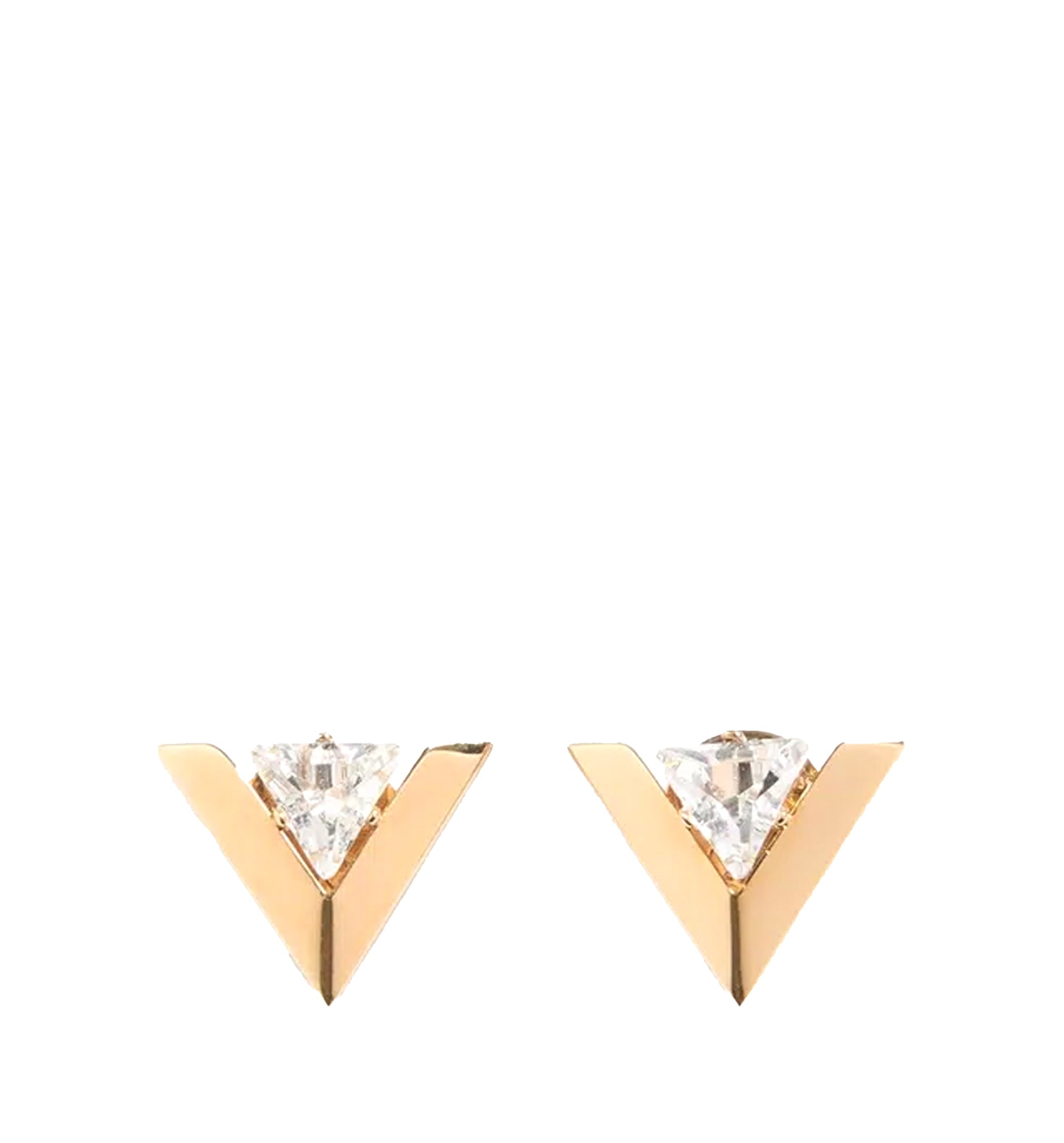 Je Les V Metal And Crystal Earrings