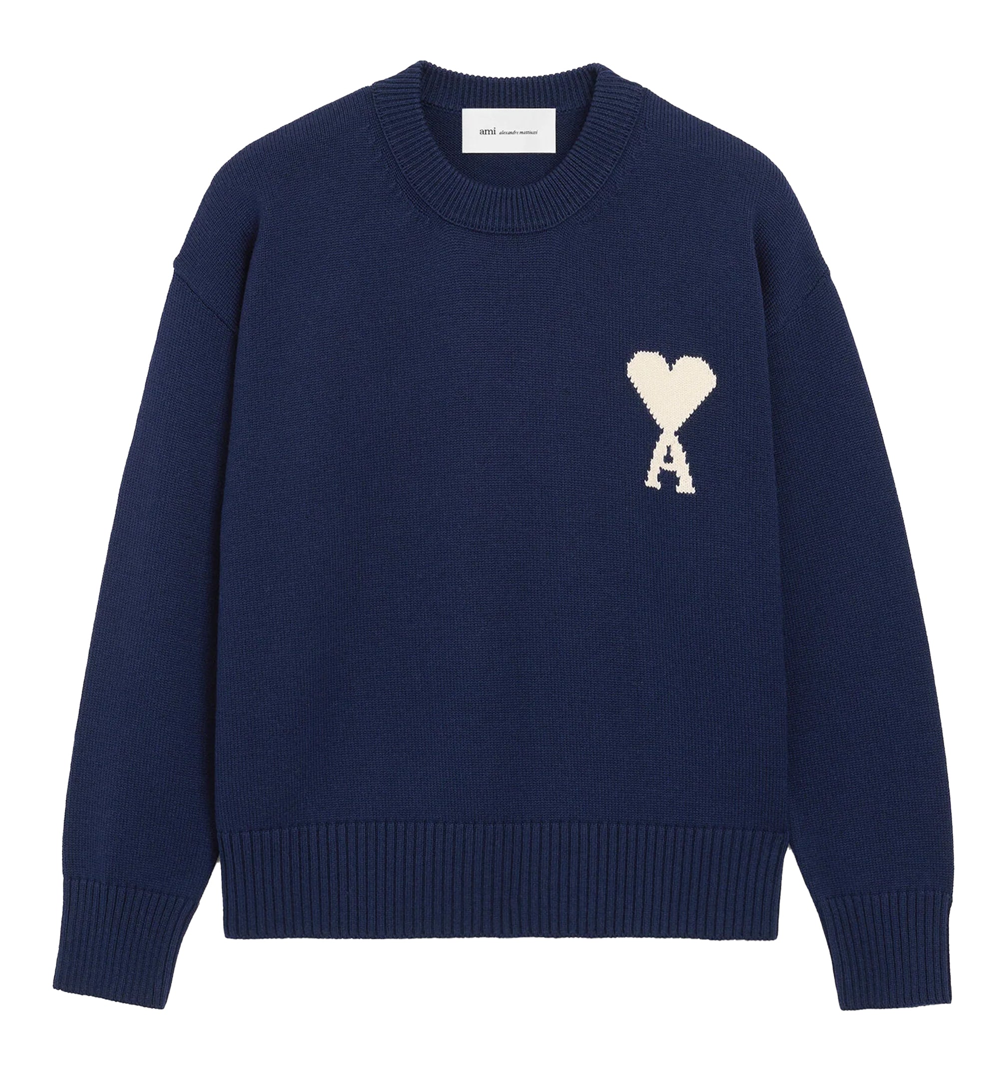 Wool And Cotton Crewneck Ami De Coeur Sweater