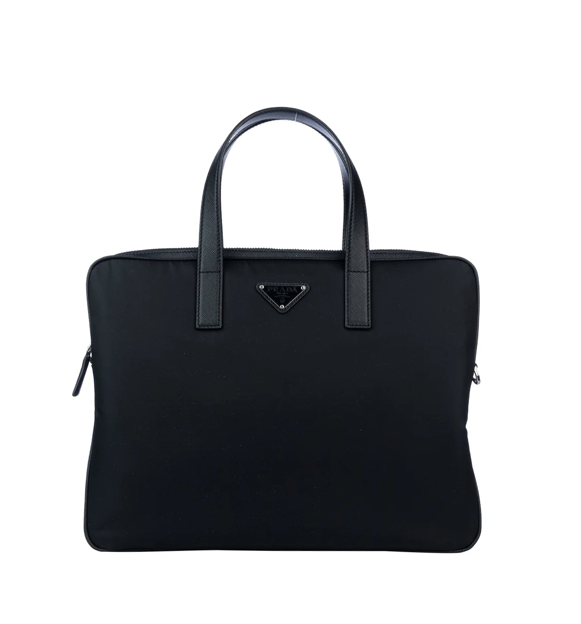 Re-Nylon And Saffiano Leather Briefcase