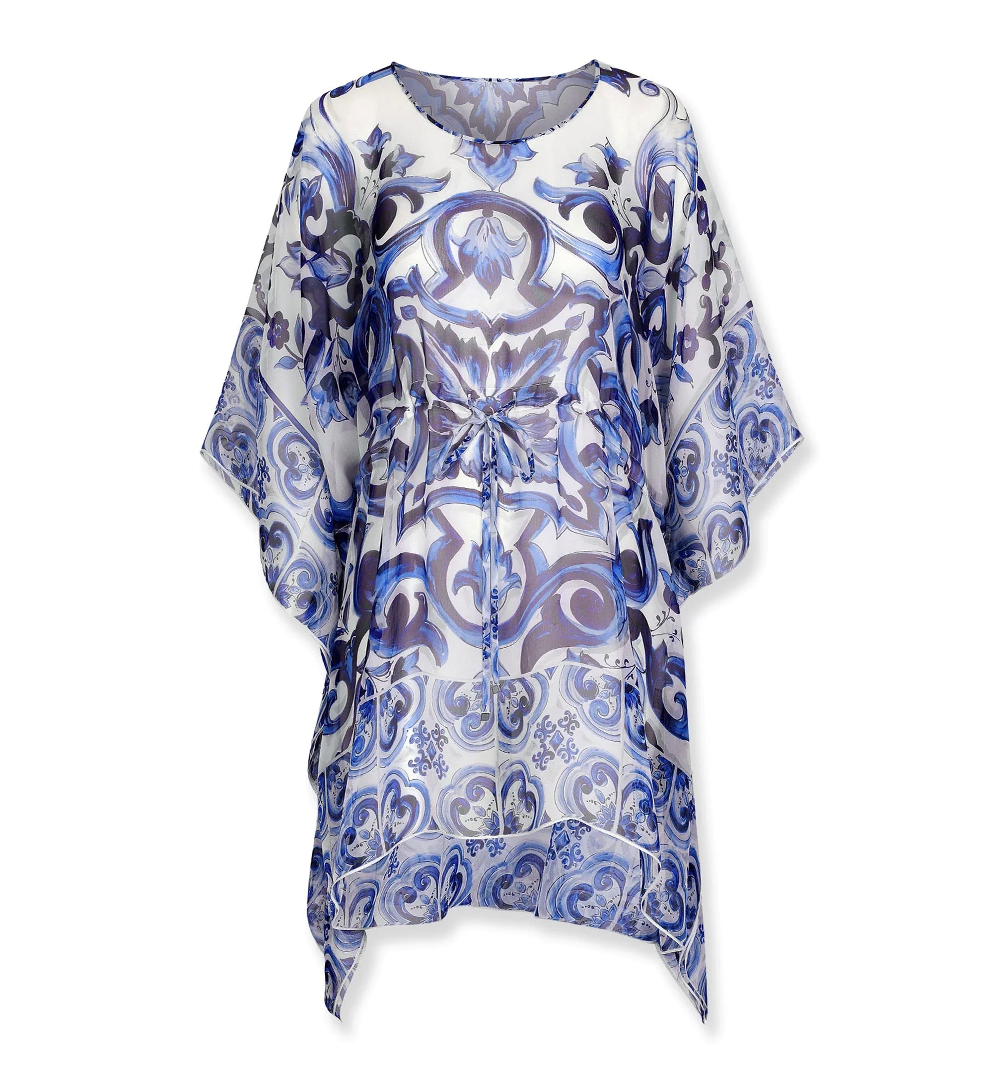 Short Majolica-Print Caftan
