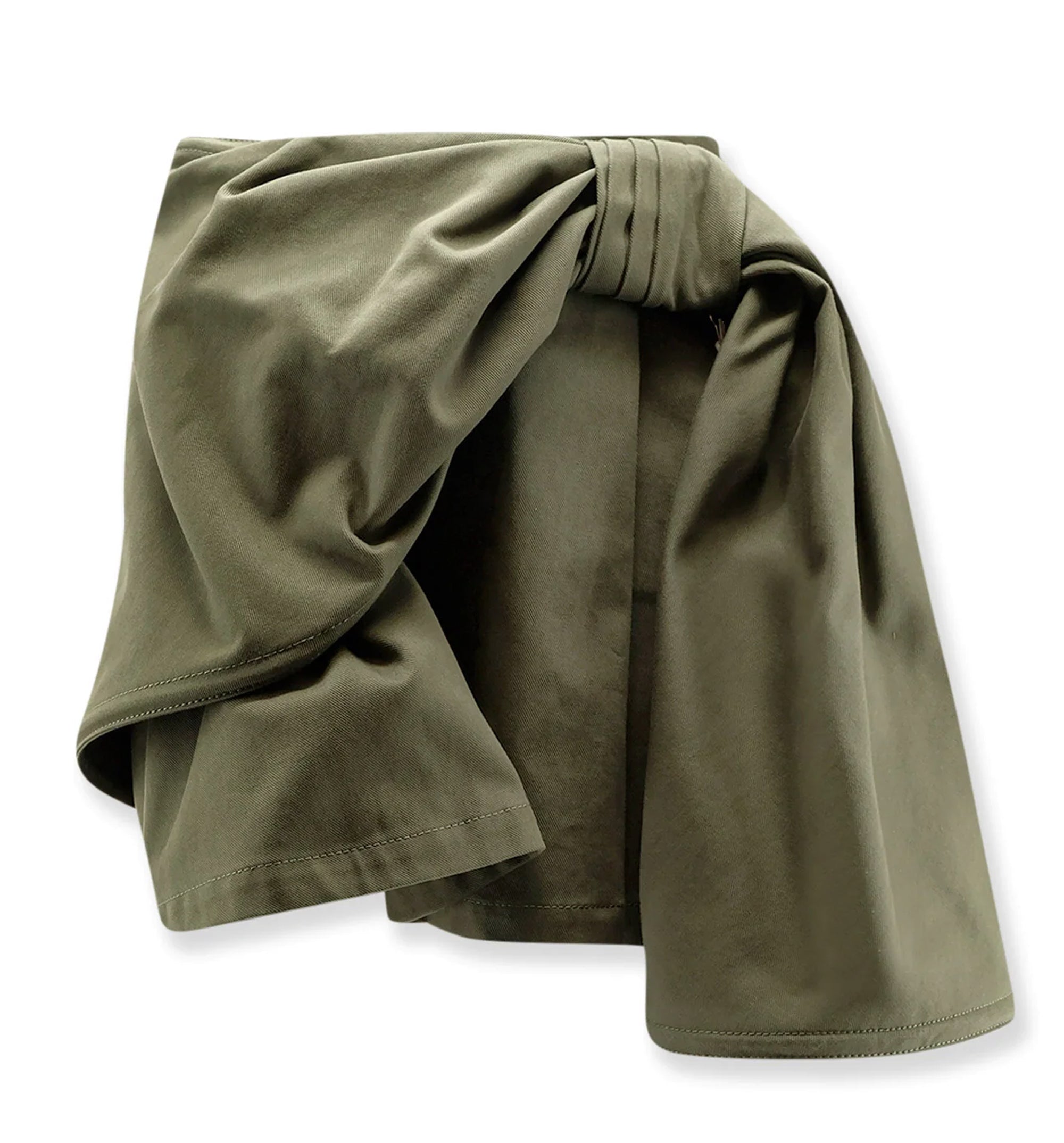 Canvas Mini Skirt With Maxi Bow
