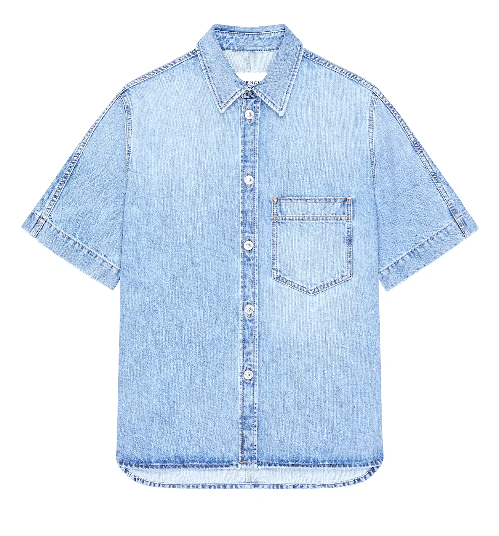 Couture Seam Shirt In Light Blue Denim