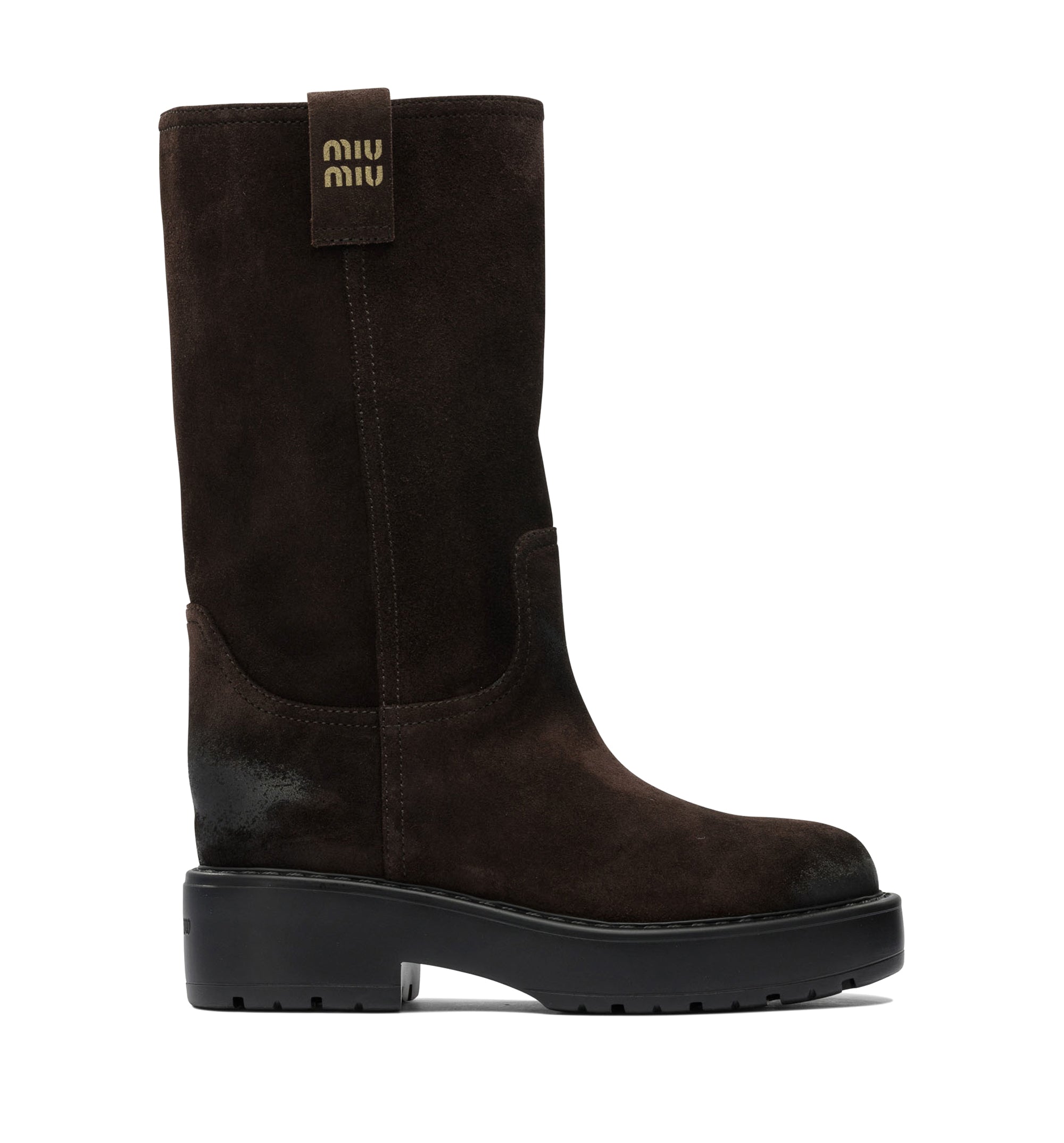 Suede pull-on boots