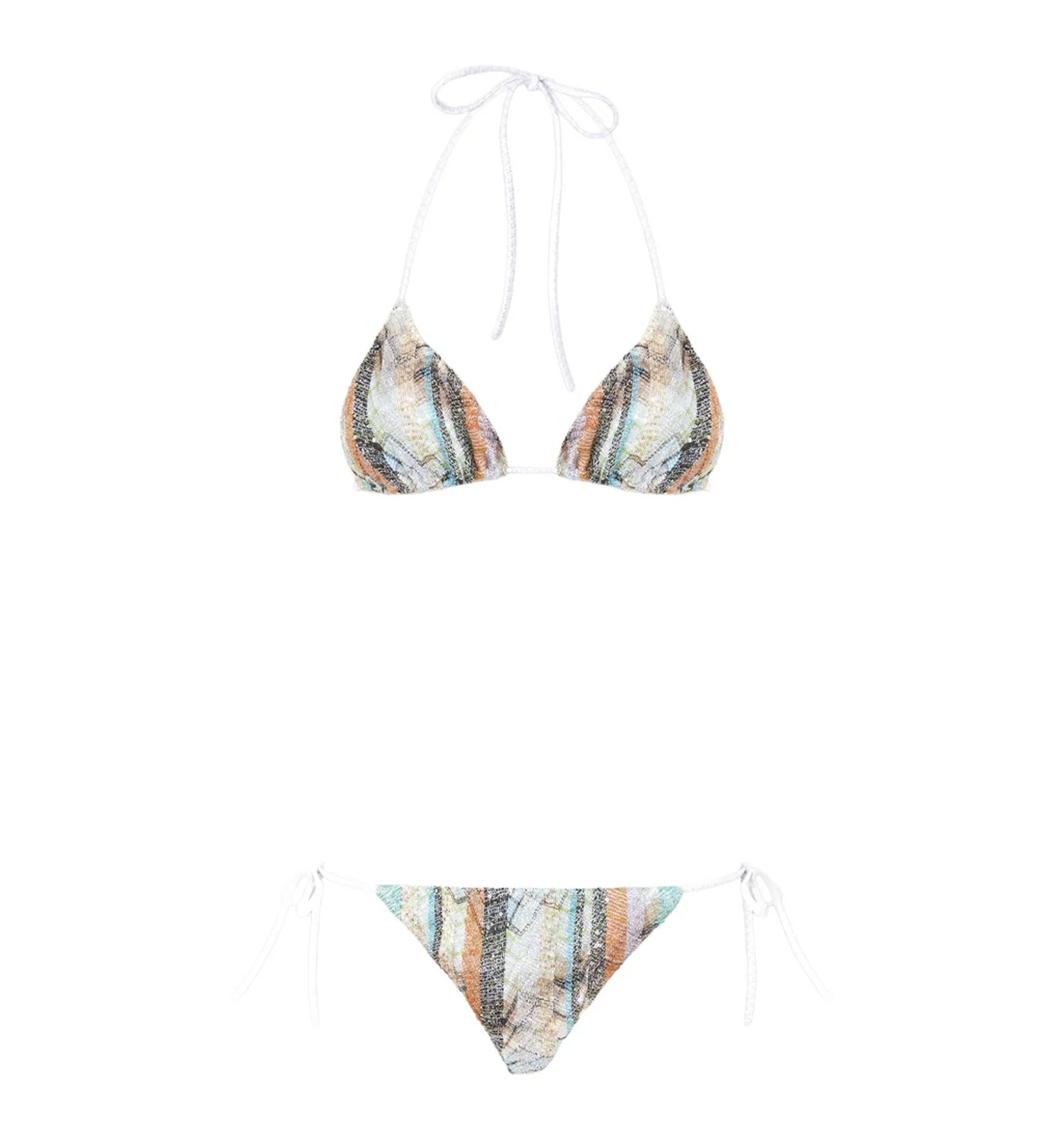 Multi-Technique Mixed Viscose Lamé Bikini