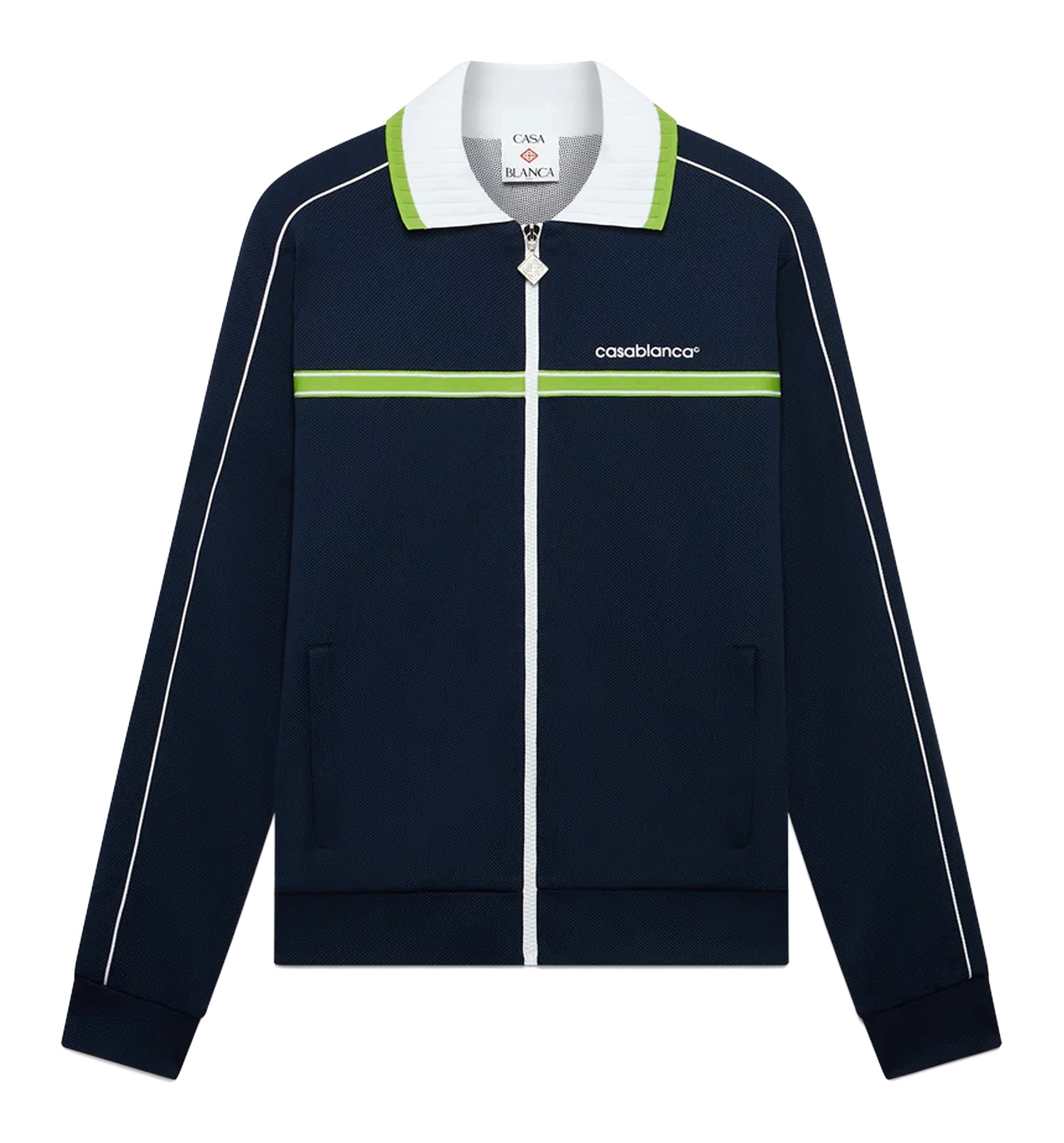 Navy Pique Track Jacket