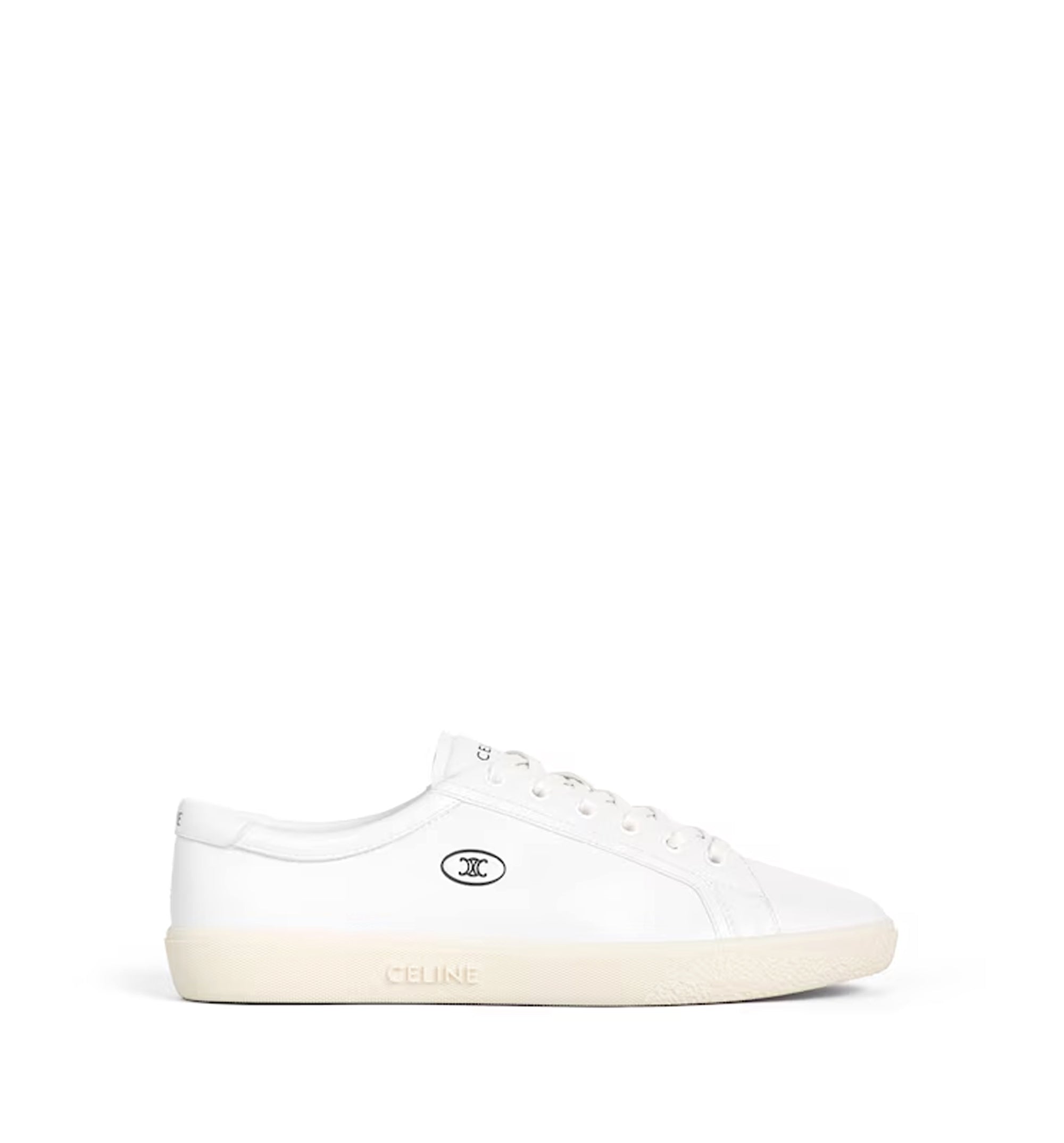 Celine Lou Low Lace-Up Sneaker With Triomphe In Lambskin