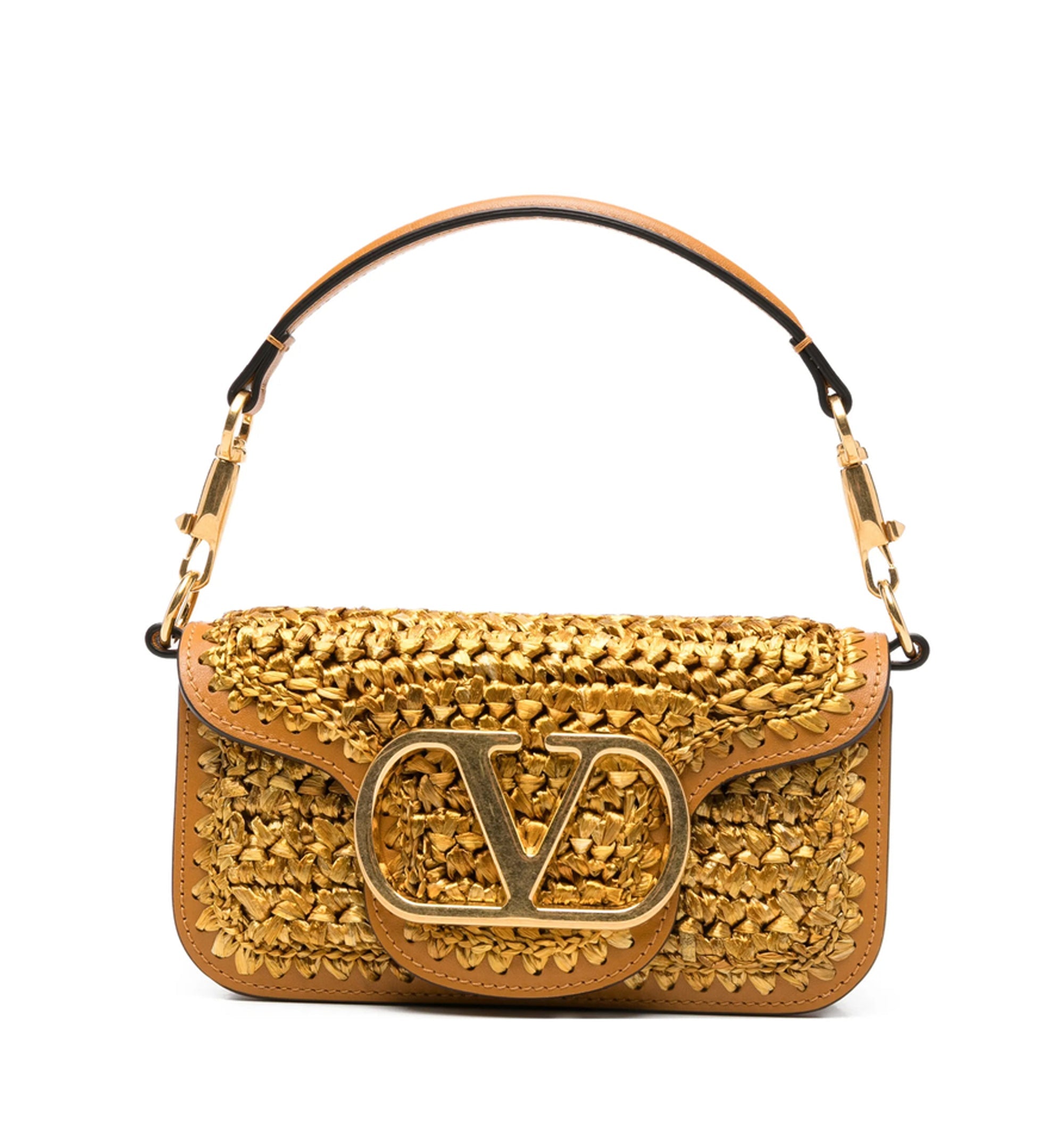 Small Woven Locò Bag With VLogo Signature