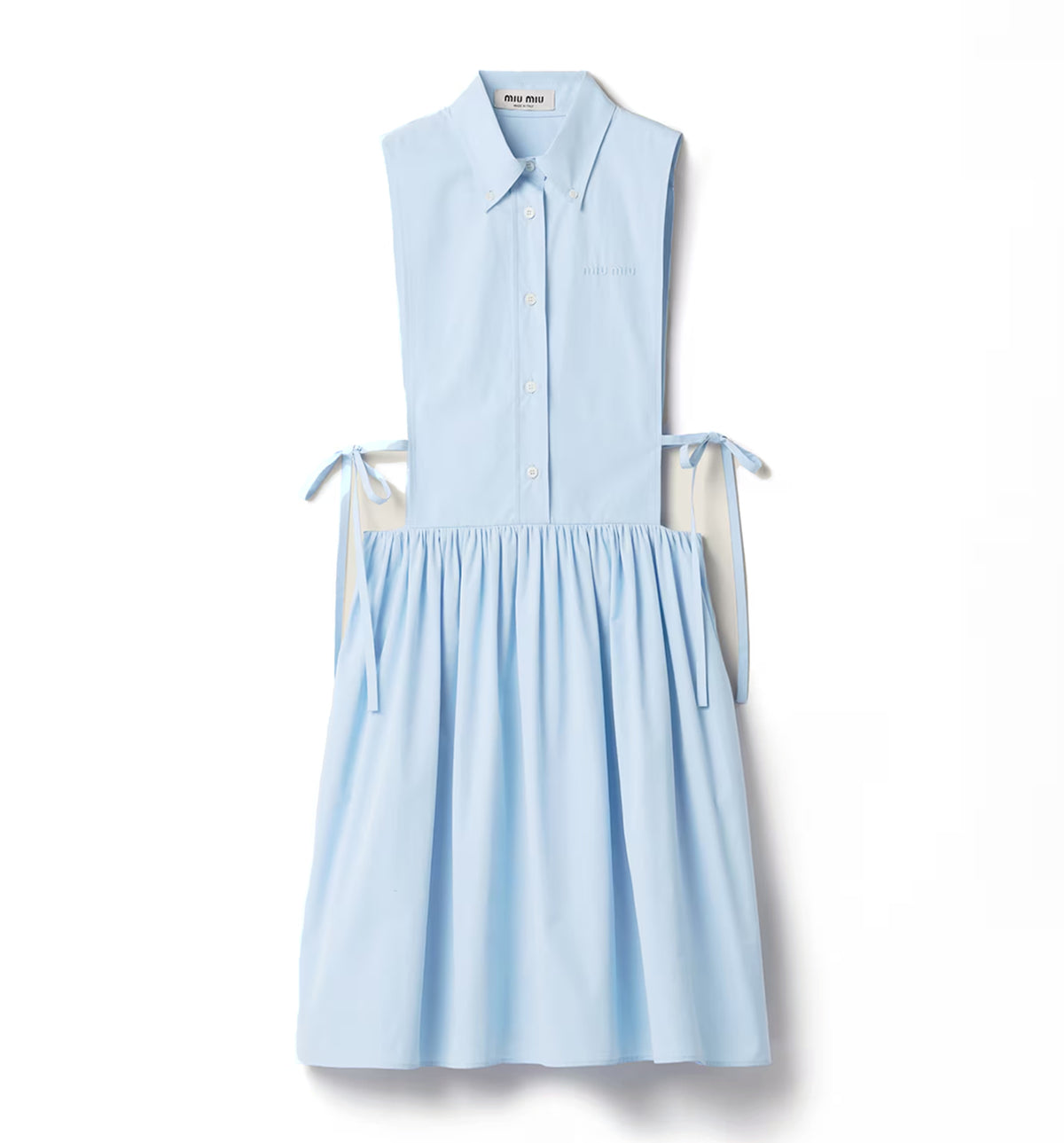 Poplin side tie dress